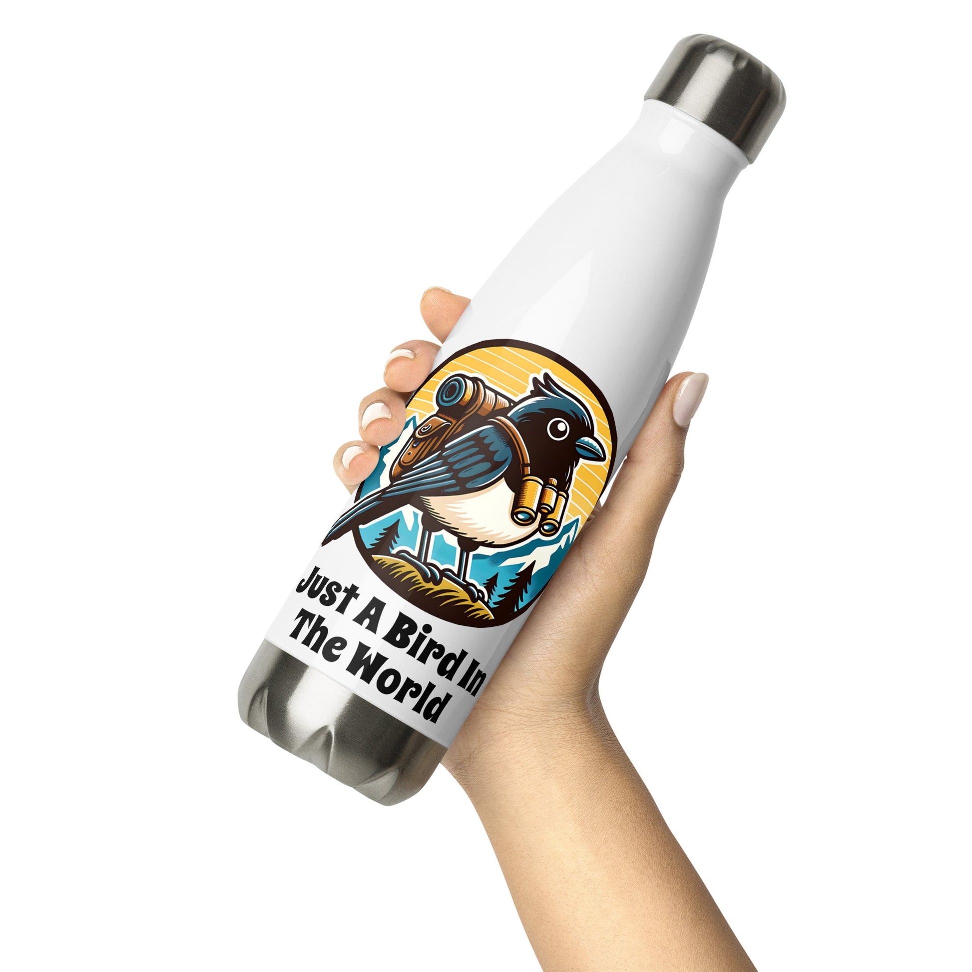 Just A Bird In The World Stainless Steel Water Bottle - Stainless Steel Water Bottle - Discovery Co.