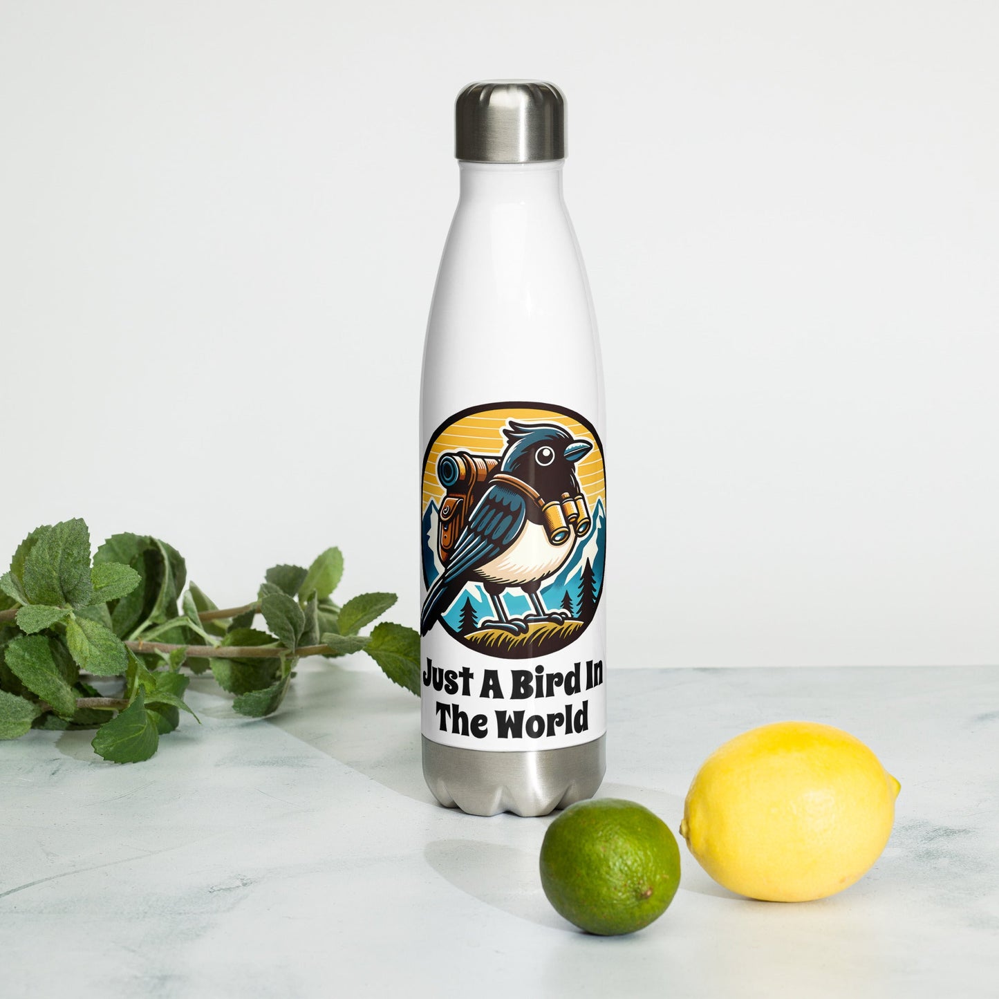 Just A Bird In The World Stainless Steel Water Bottle - Stainless Steel Water Bottle - Discovery Co.