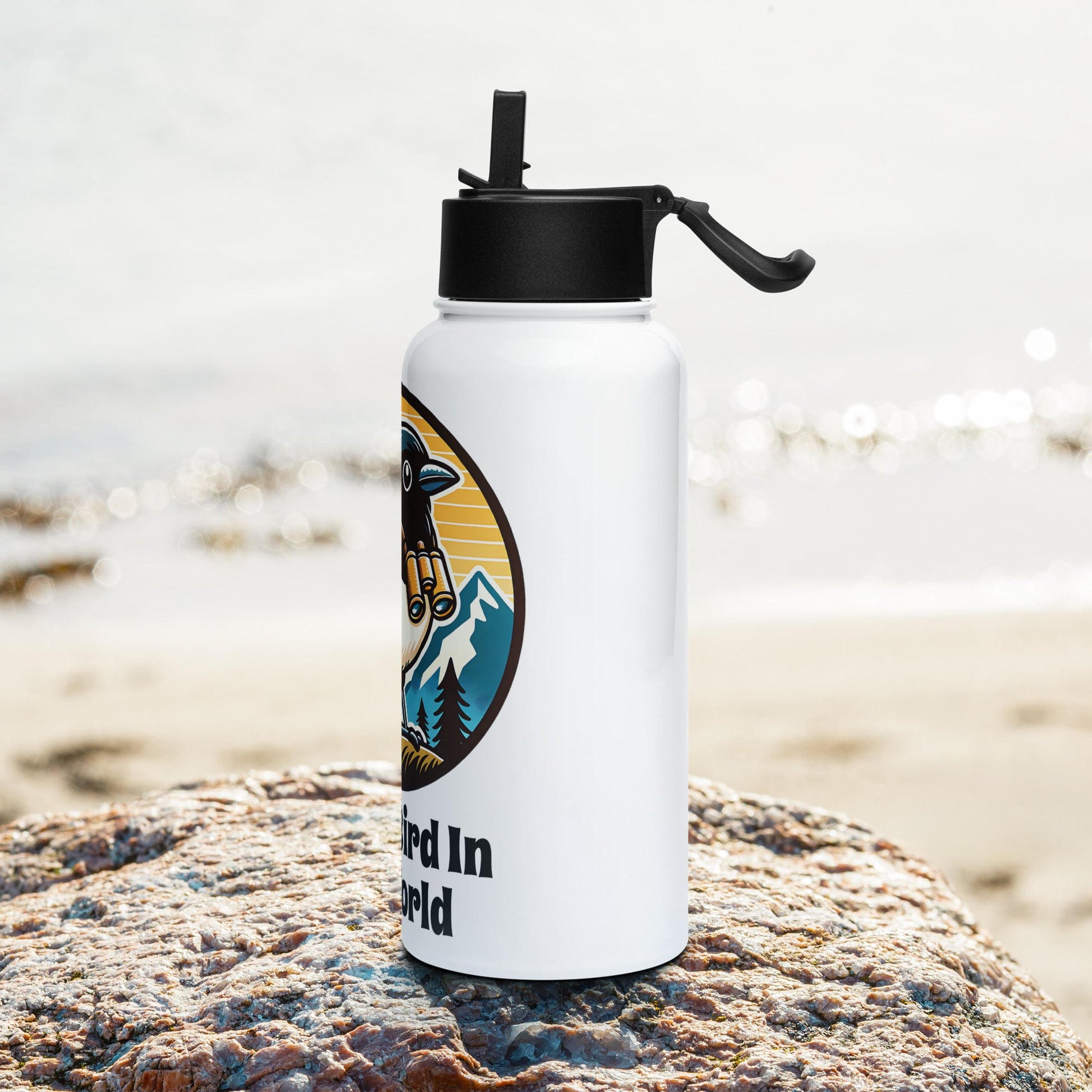Just A Bird In The World Stainless Steel Water Bottle With Straw Lid - Stainless Steel Water Bottle With Straw Lid - Discovery Co.