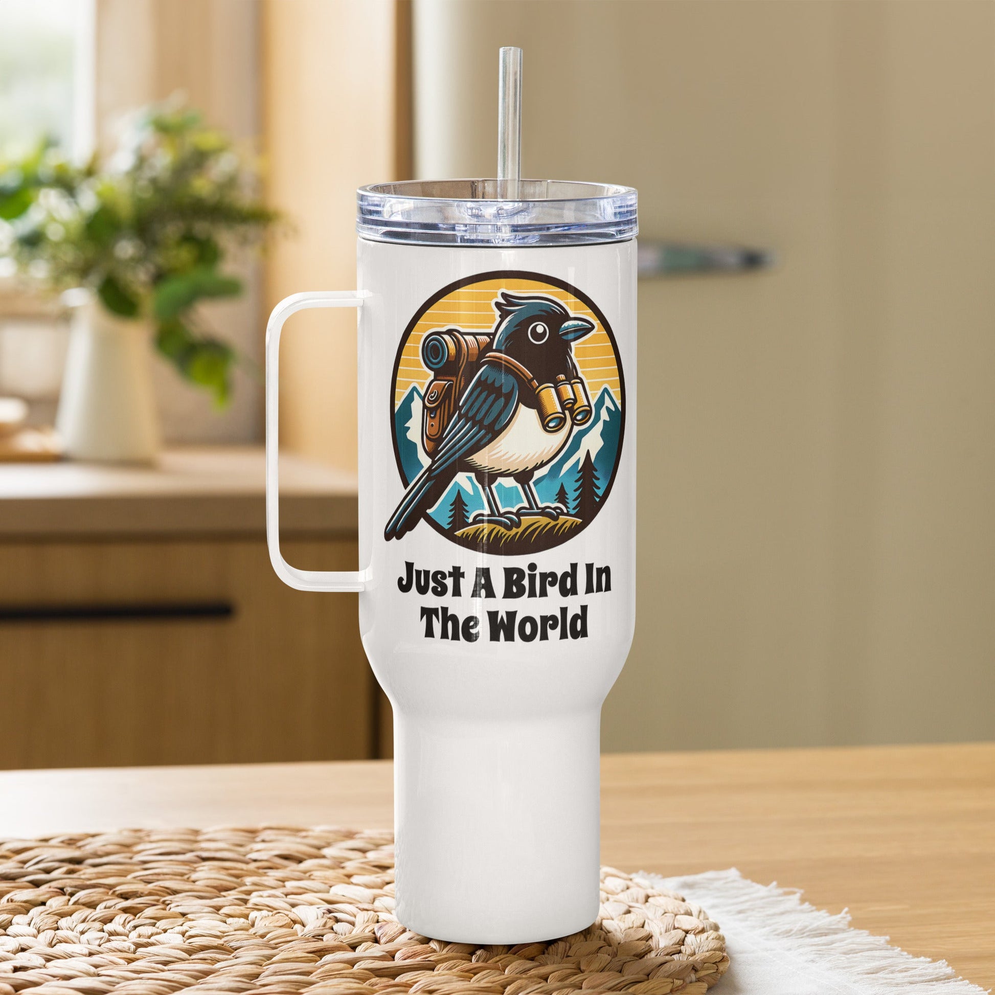 Just A Bird In The World Travel Mug With Handle (25 0z and 40 oz) - Travel Mug - Discovery Co.