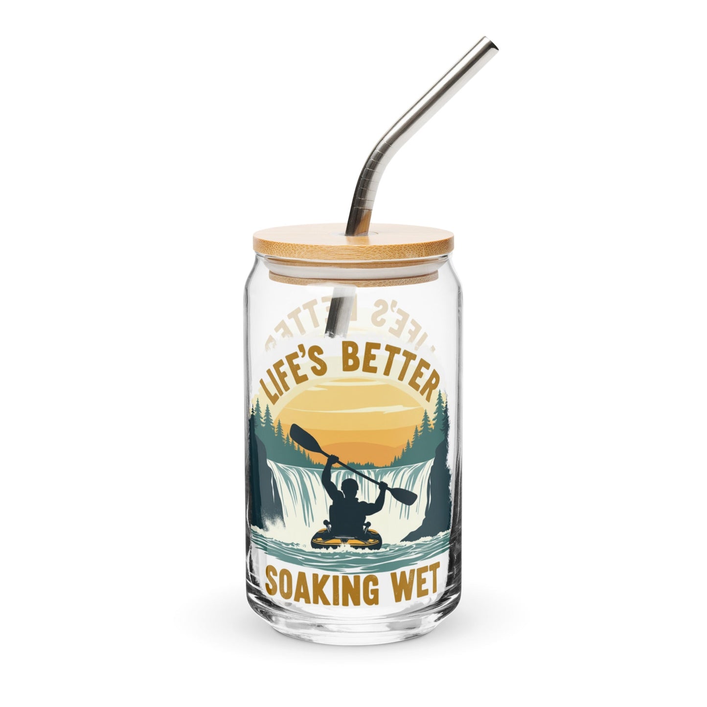 Kayaking "Life's Better Soaking Wet" Can - Shaped Glass - Can - Shaped Glass - Discovery Co.