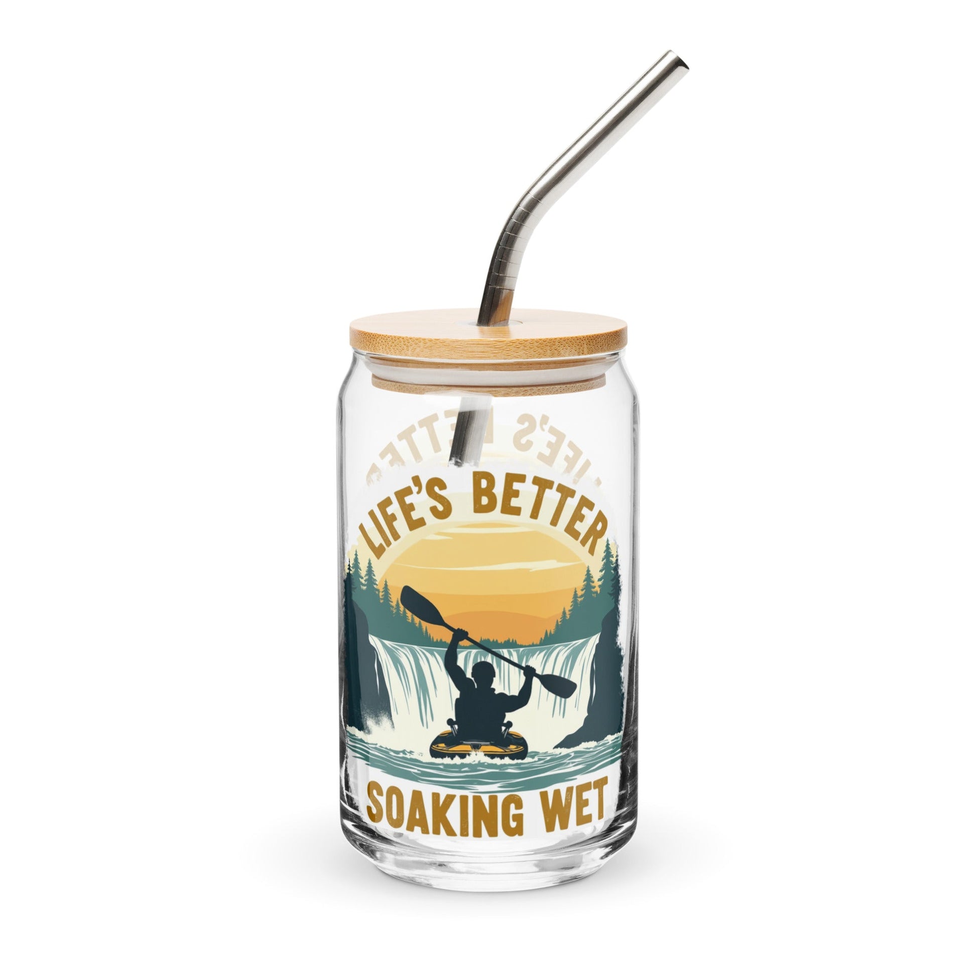 Kayaking "Life's Better Soaking Wet" Can - Shaped Glass - Can - Shaped Glass - Discovery Co.