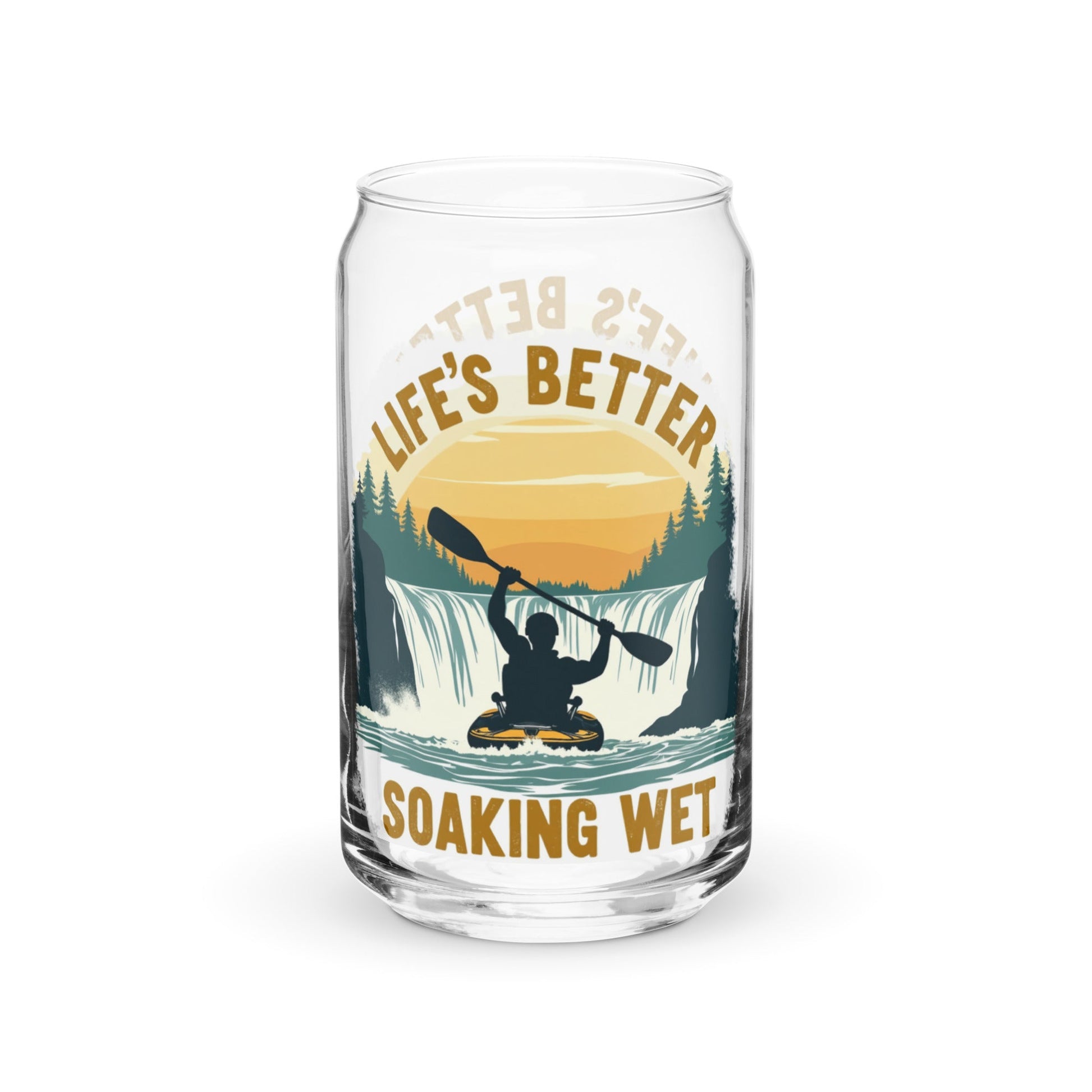 Kayaking "Life's Better Soaking Wet" Can - Shaped Glass - Can - Shaped Glass - Discovery Co.