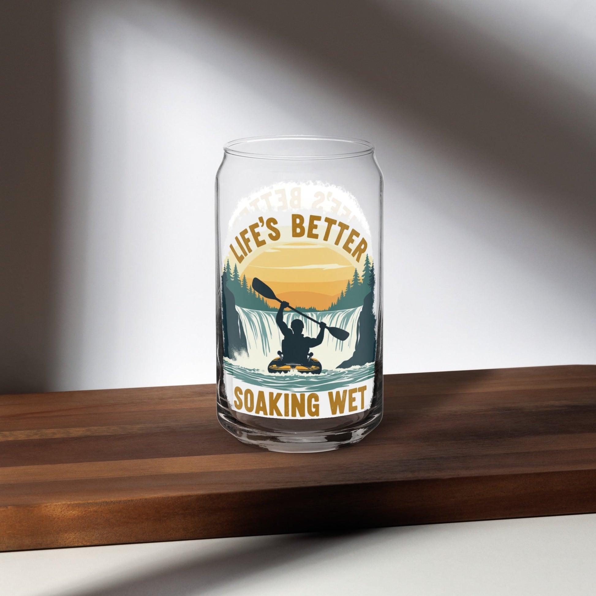 Kayaking "Life's Better Soaking Wet" Can - Shaped Glass - Can - Shaped Glass - Discovery Co.