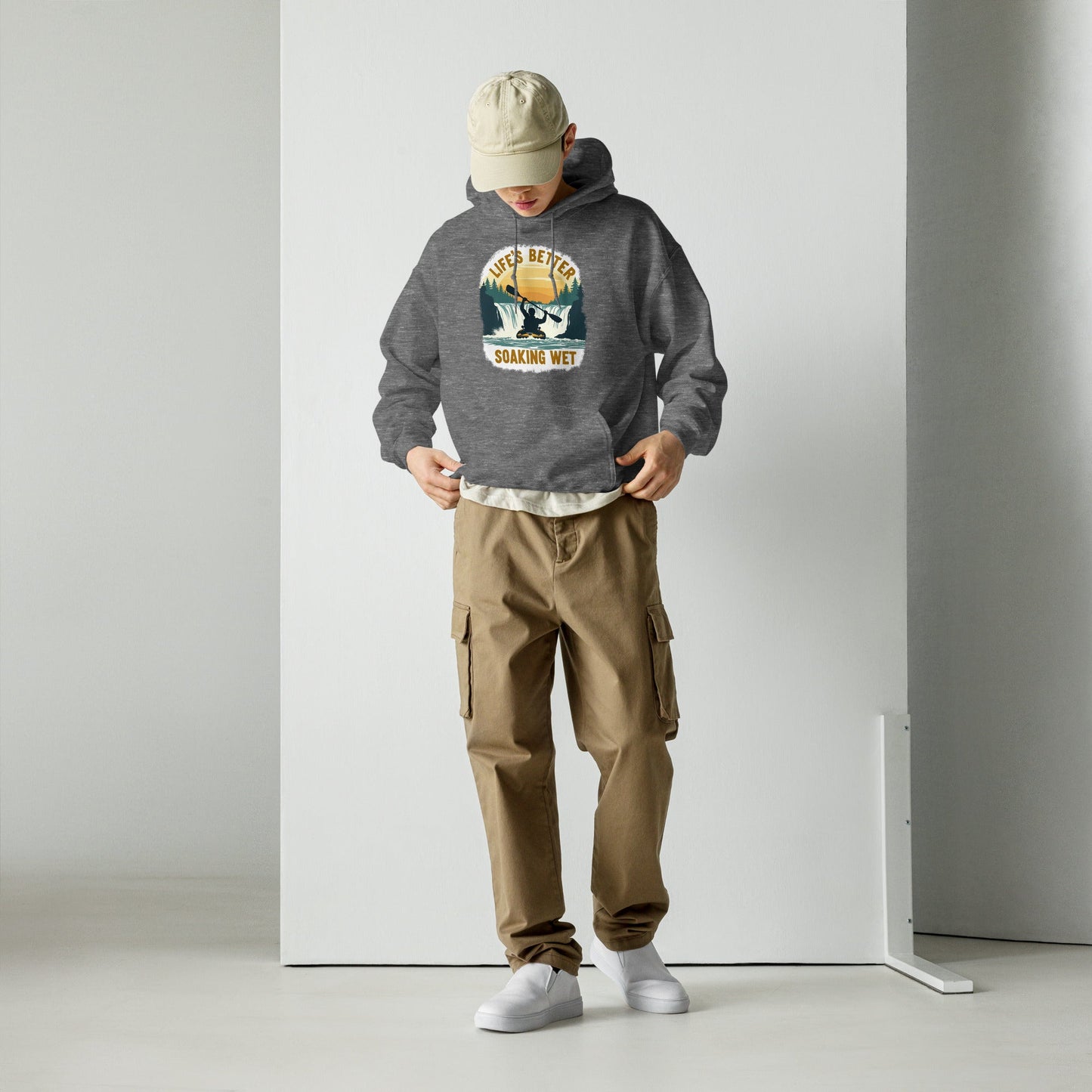 Kayaking "Life's Better Soaking Wet" Men's (Unisex) Hoodie - Hoodies - Discovery Co.