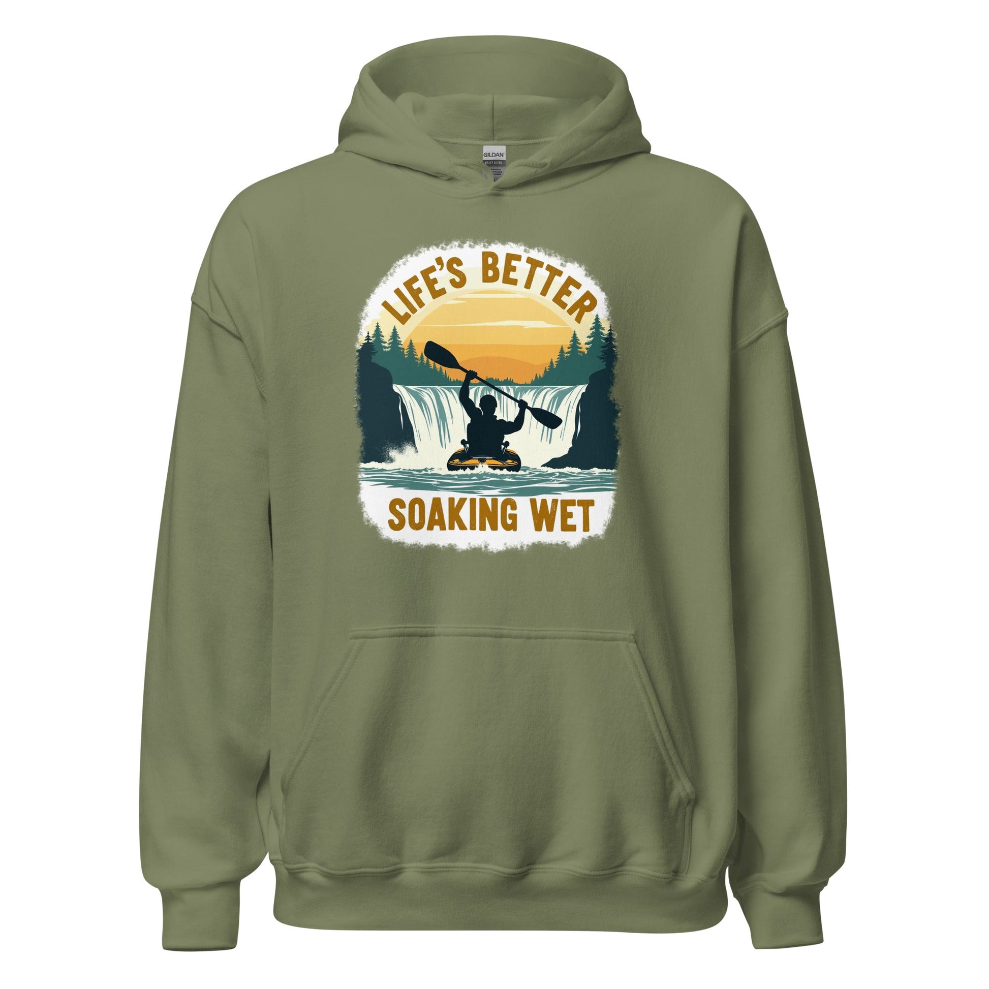 Kayaking "Life's Better Soaking Wet" Men's (Unisex) Hoodie - Hoodies - Discovery Co.