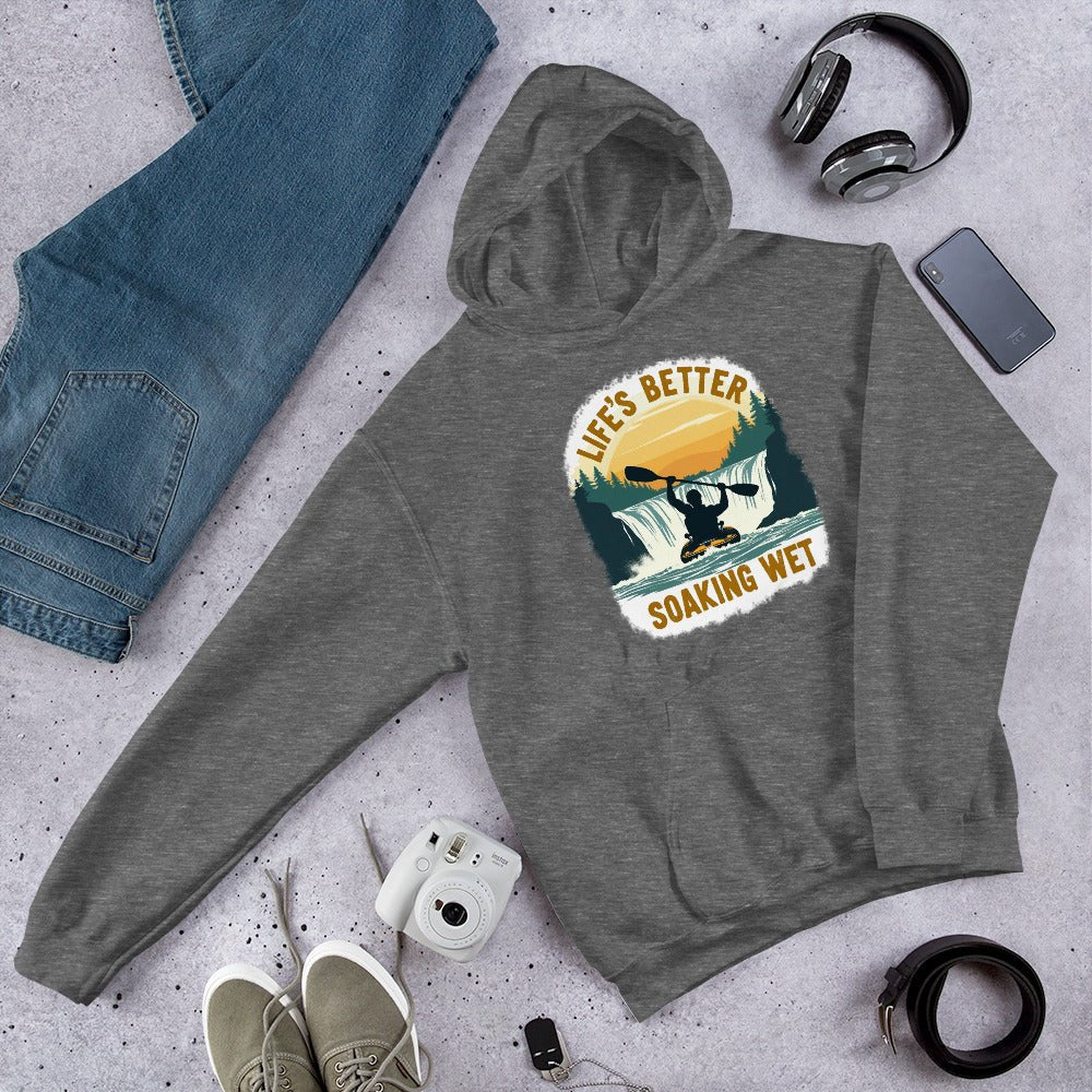 Kayaking "Life's Better Soaking Wet" Men's (Unisex) Hoodie - Hoodies - Discovery Co.
