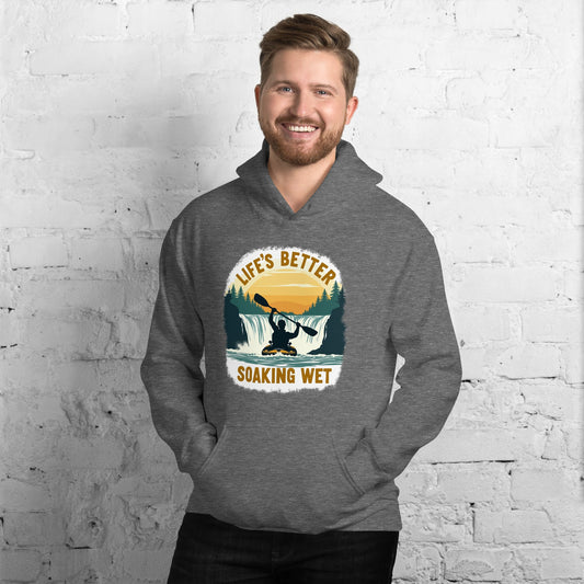 Kayaking "Life's Better Soaking Wet" Men's (Unisex) Hoodie - Hoodies - Discovery Co.