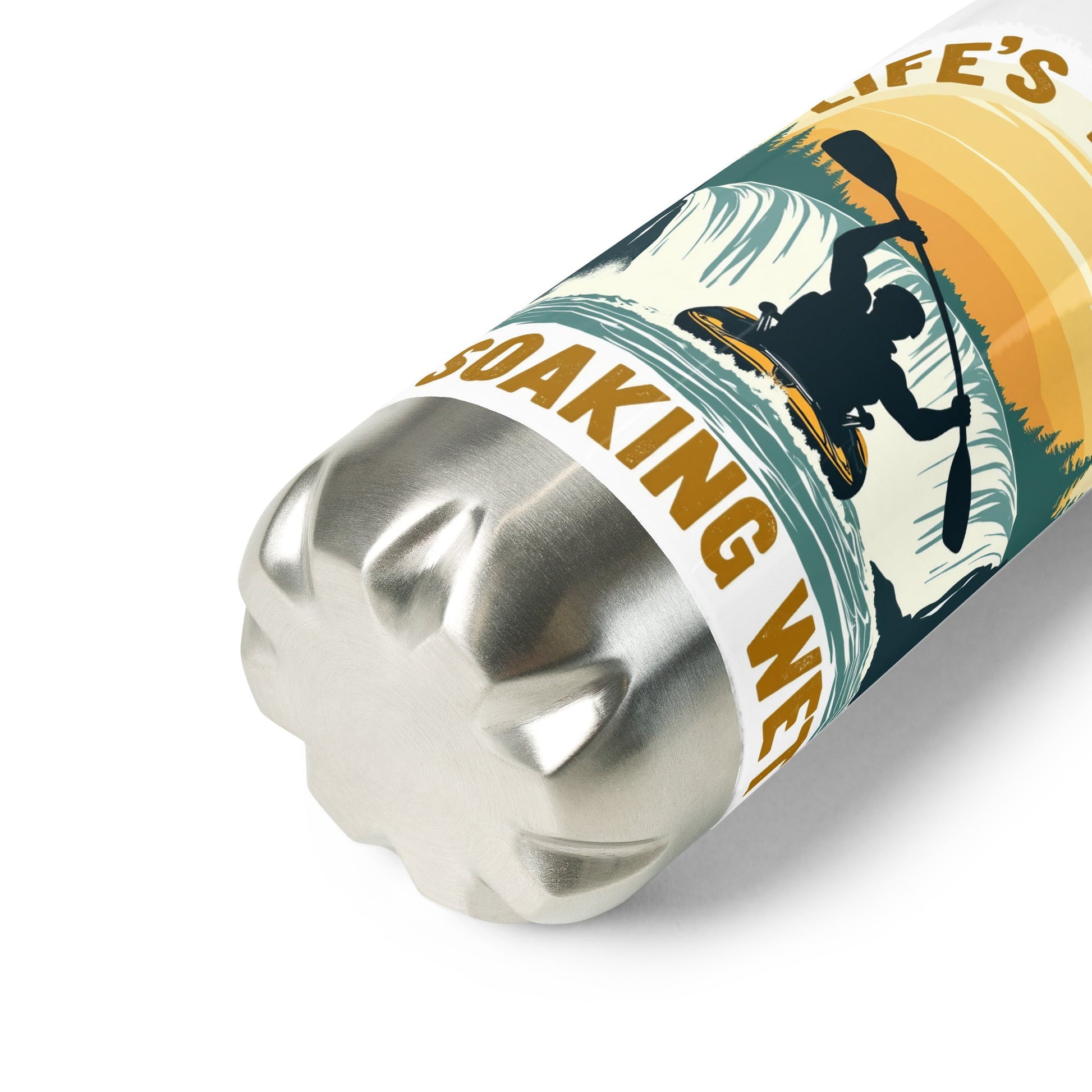 Kayaking "Life's Better Soaking Wet" Stainless Steel Water Bottle - Stainless Steel Water Bottle - Discovery Co.