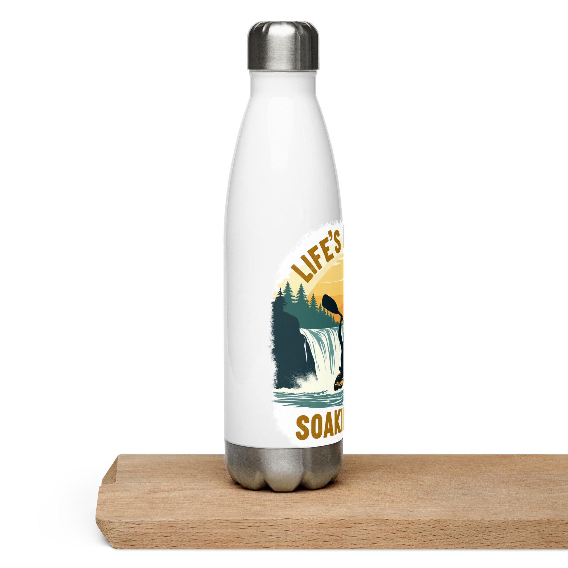 Kayaking "Life's Better Soaking Wet" Stainless Steel Water Bottle - Stainless Steel Water Bottle - Discovery Co.