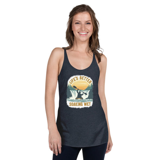 Kayaking "Life's Better Soaking Wet" Women's Racerback Tank - Women's Shirts - Discovery Co.