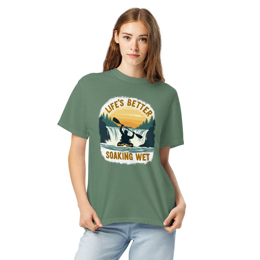 Kayaking "Life's Better Soaking Wet" Women's (Unisex) Premium Tee - Women's Shirts - Discovery Co.