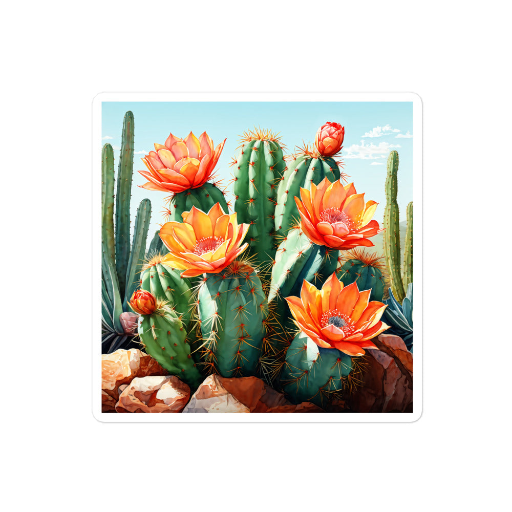 Cactus Bloom Bubble-free Stickers