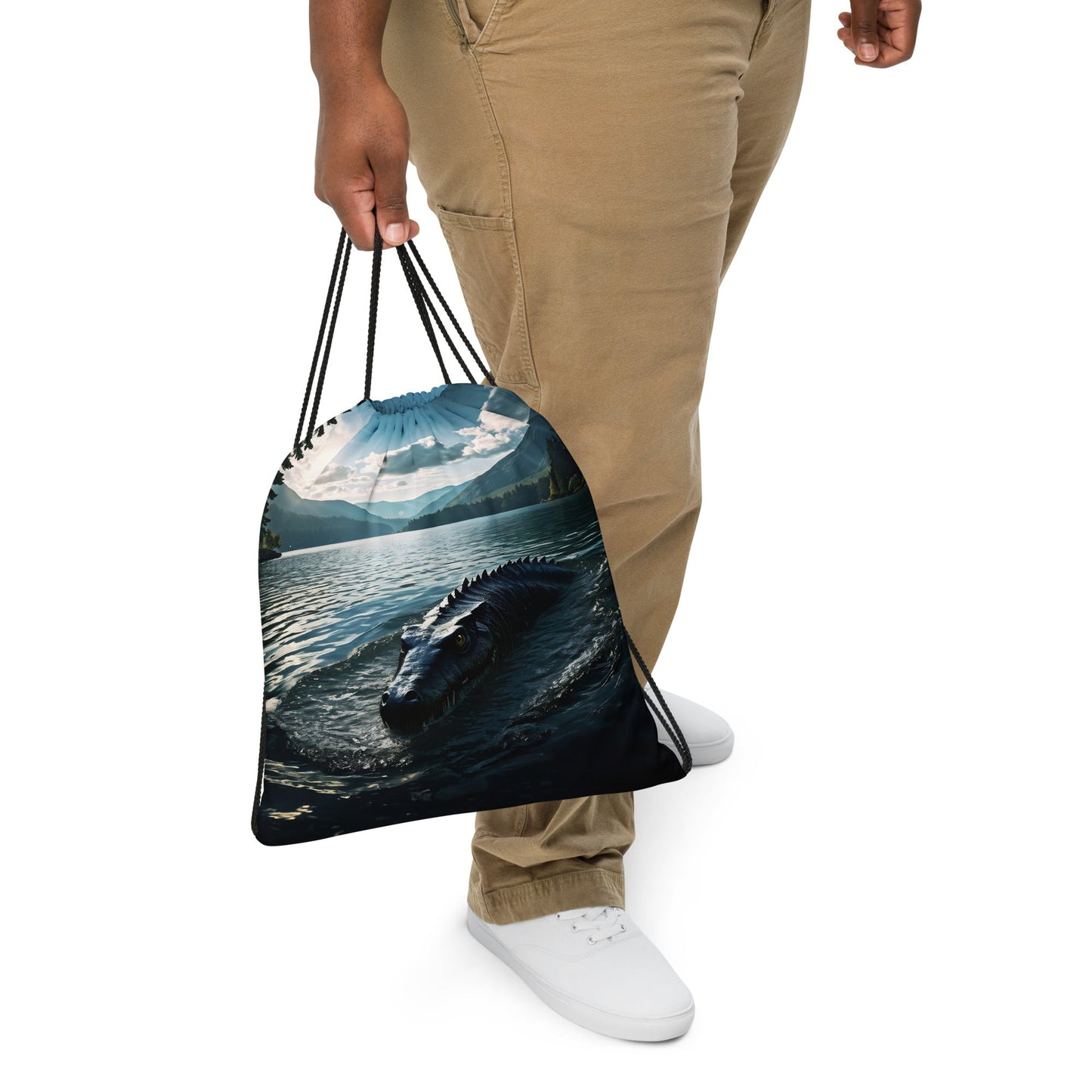 Lake Monster 2 Drawstring Bag - Drawstring Bag - Discovery Co.