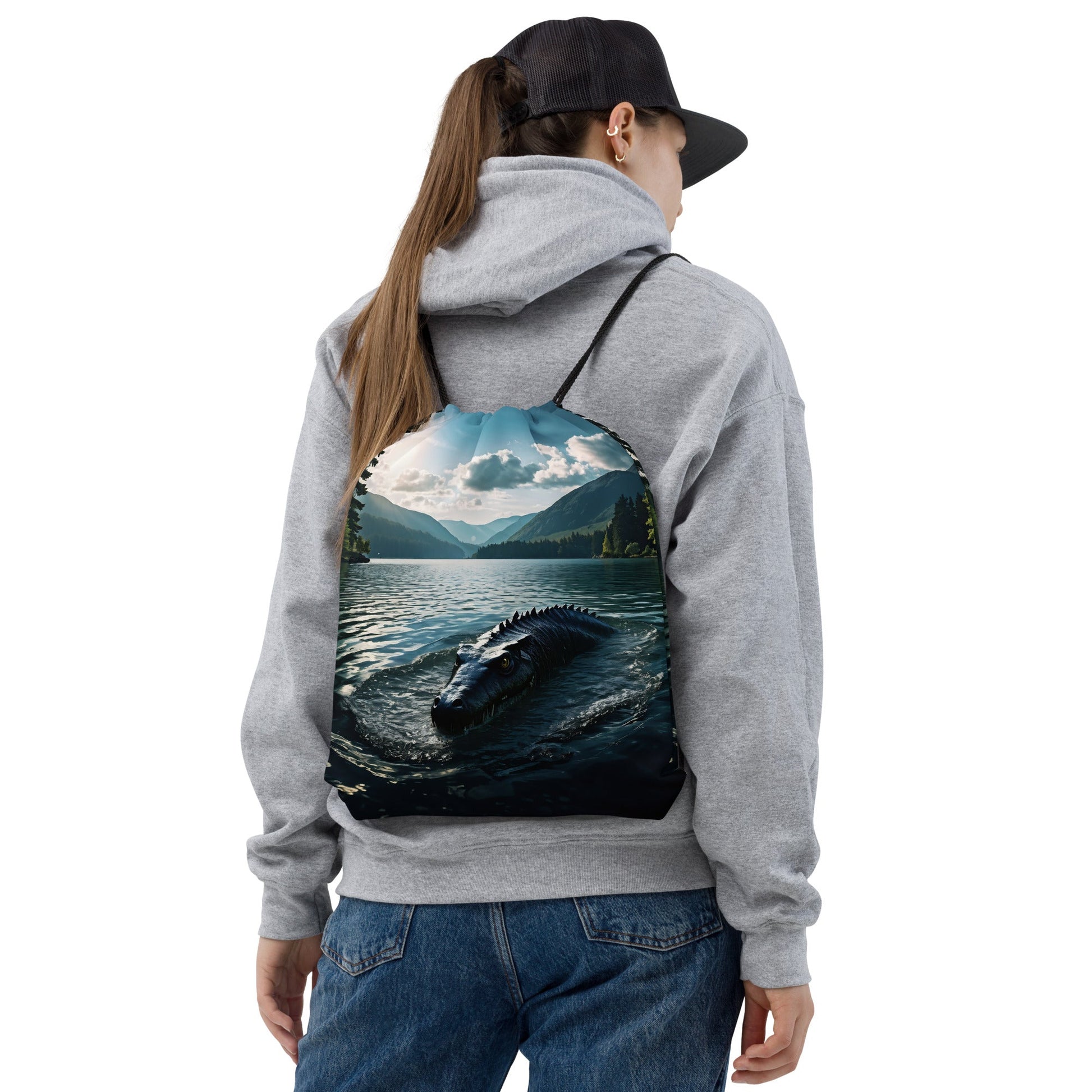 Lake Monster 2 Drawstring Bag - Drawstring Bag - Discovery Co.