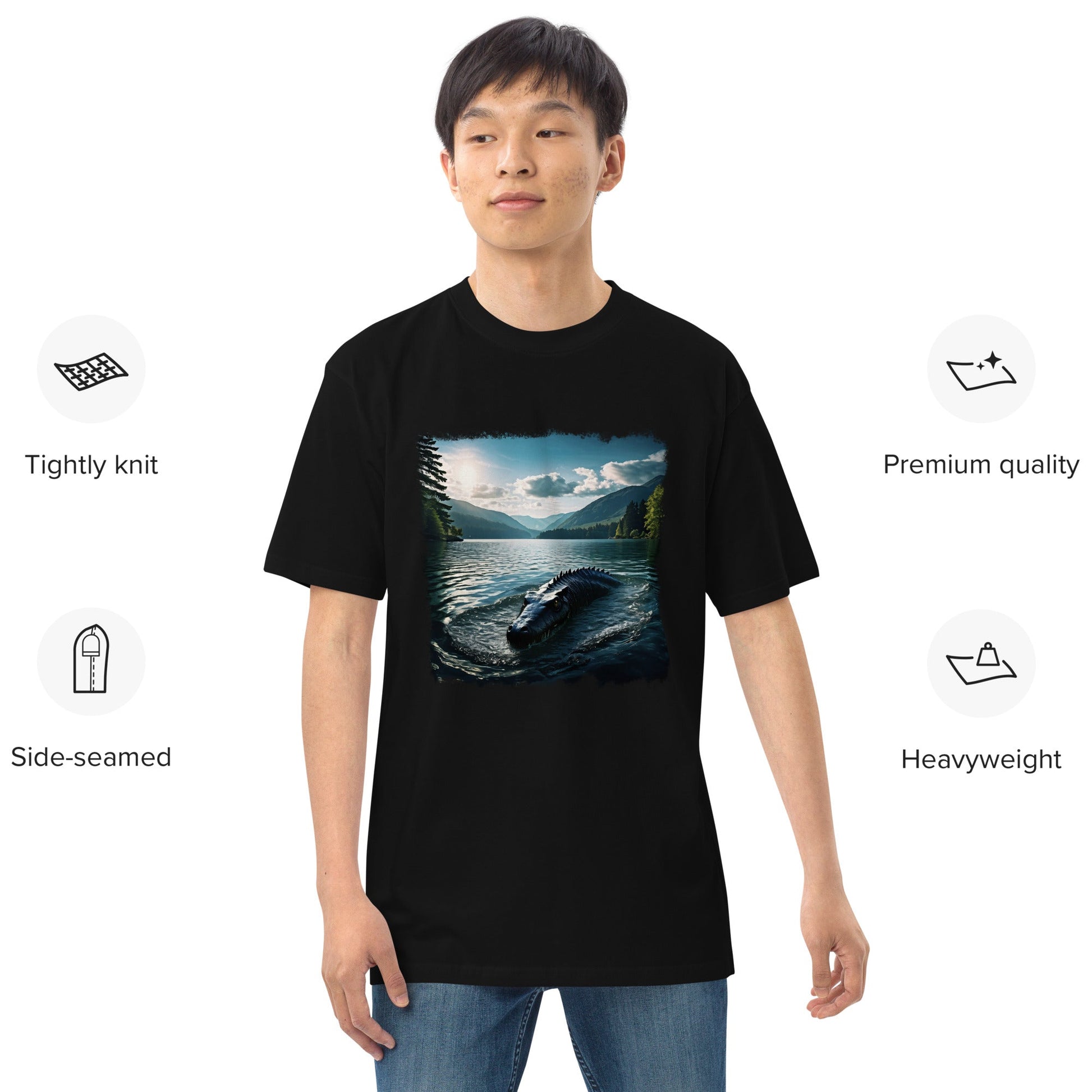 Lake Monster 2 Men’s Premium Heavyweight Tee - Discovery Co.