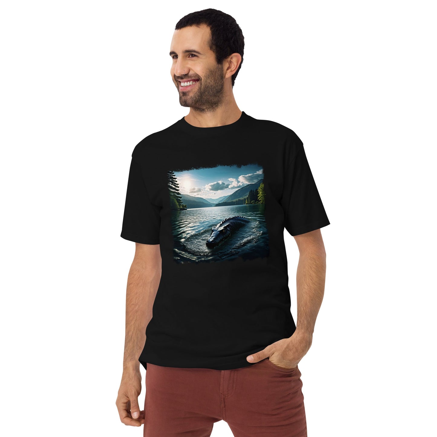 Lake Monster 2 Men’s Premium Heavyweight Tee - Discovery Co.