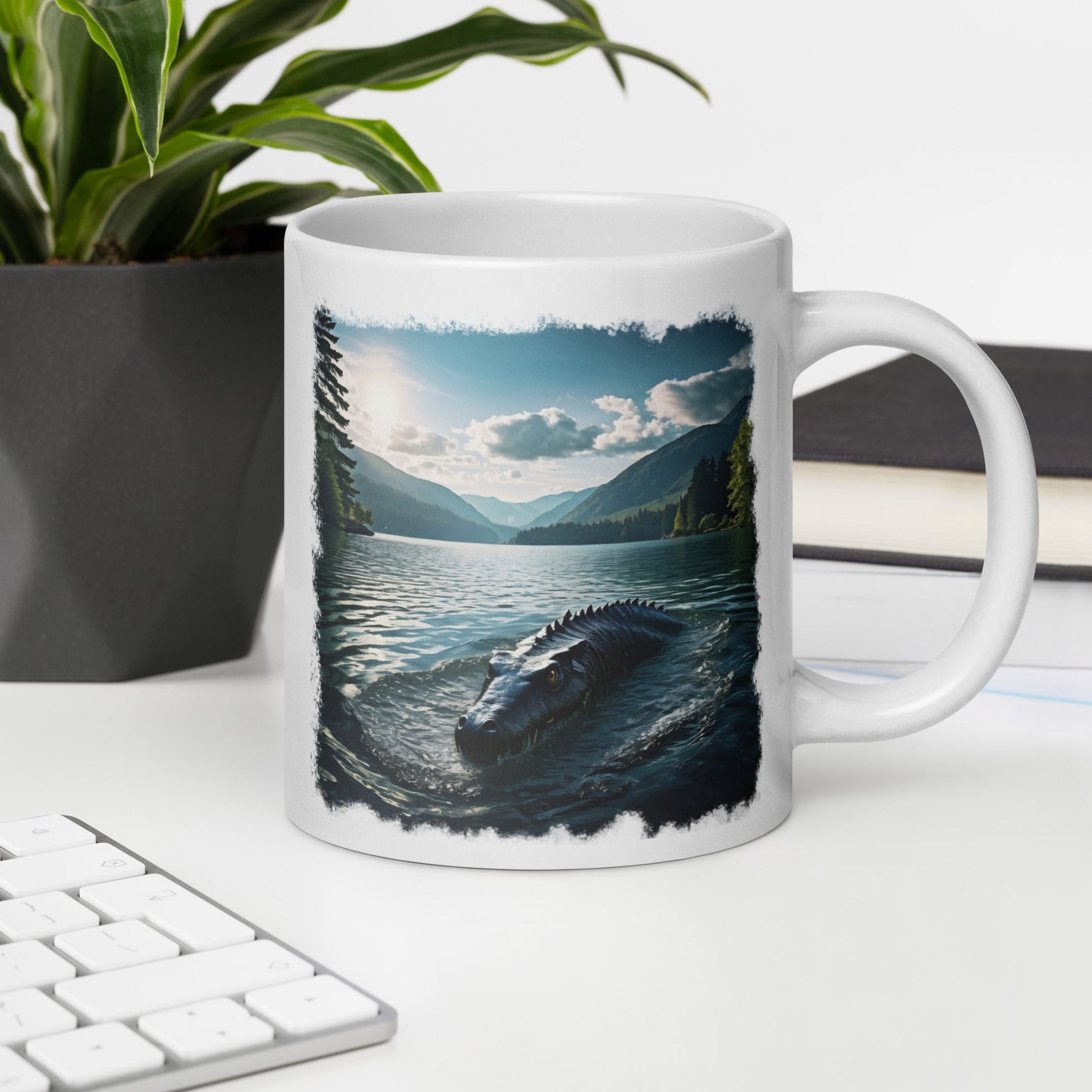 Lake Monster 2 White Glossy Mug (11 oz, 15 oz, 20 oz) - Mugs - Discovery Co.