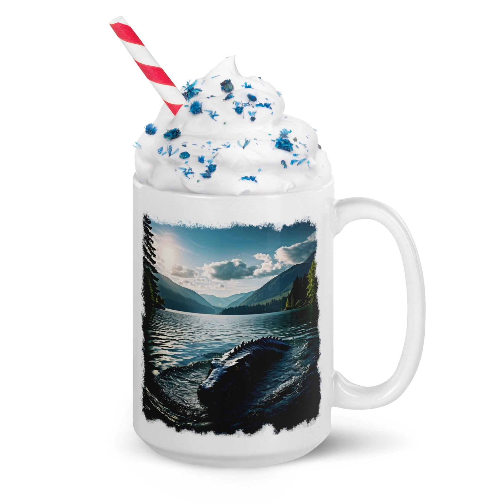 Lake Monster 2 White Glossy Mug (11 oz, 15 oz, 20 oz) - Mugs - Discovery Co.