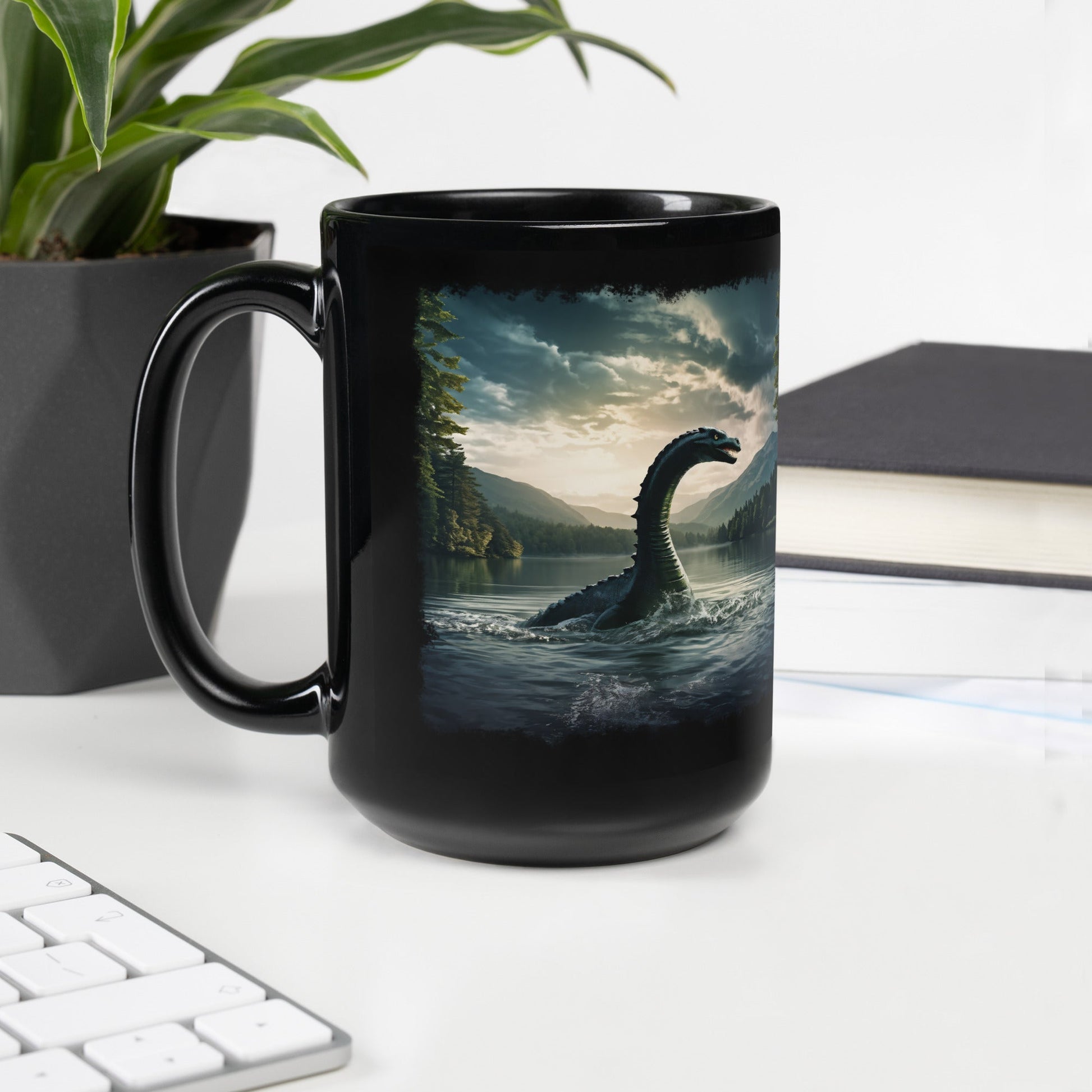 Lake Monster Black Glossy Mug (11 oz, 15 oz) - Discovery Co.