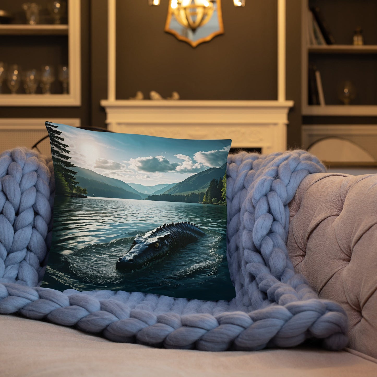 Lake Monster Breeching Surface Basic Pillow - Pillows - Discovery Co.
