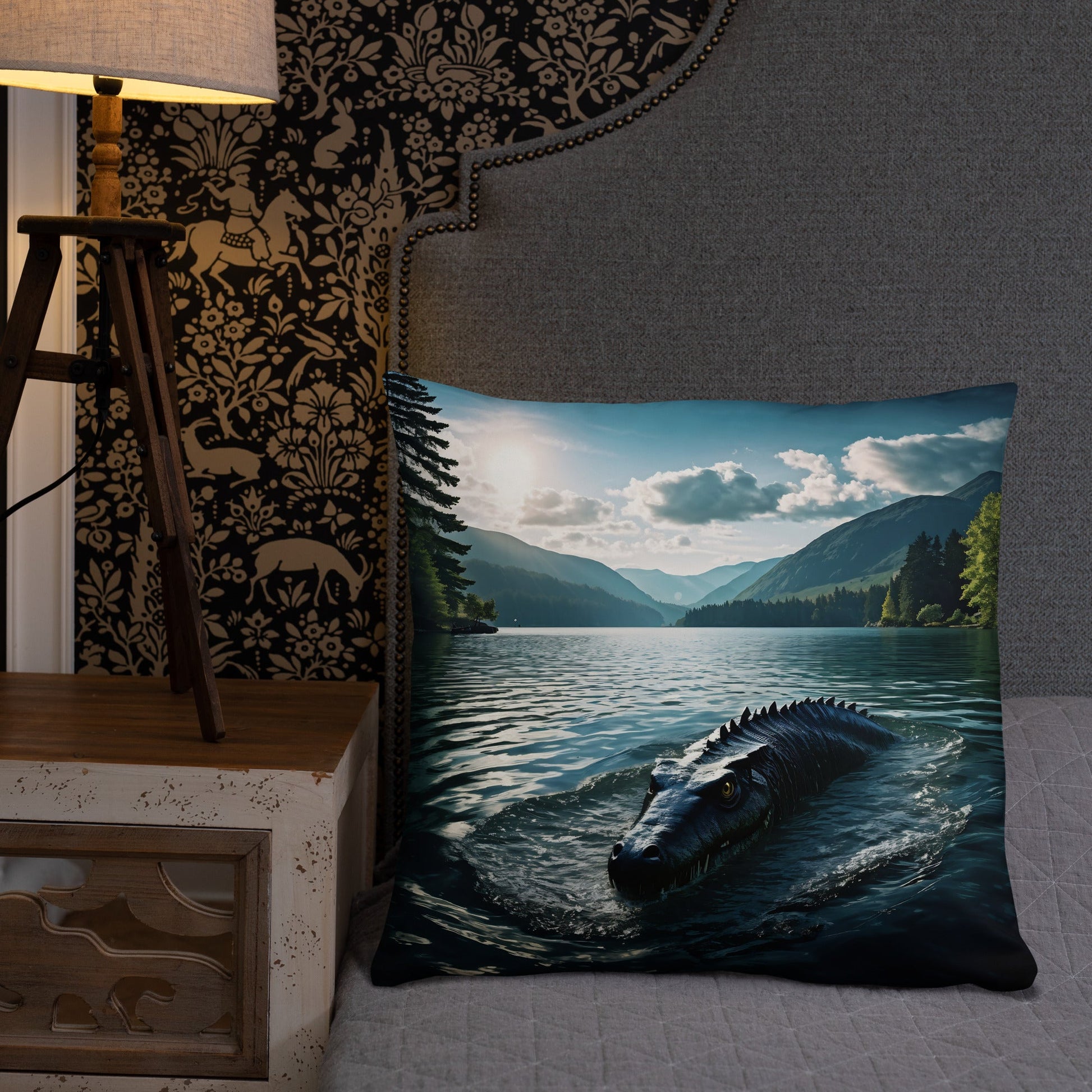 Lake Monster Breeching Surface Basic Pillow - Pillows - Discovery Co.