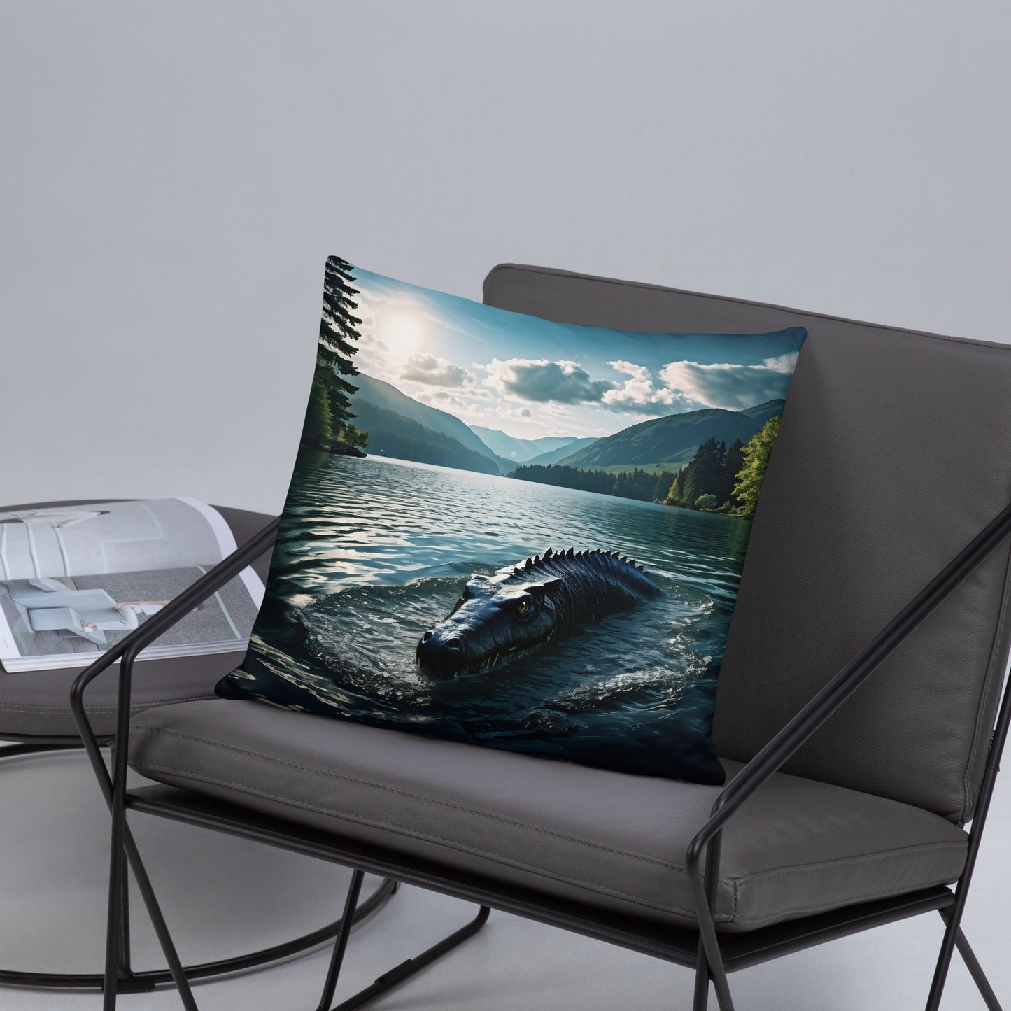 Lake Monster Breeching Surface Basic Pillow - Pillows - Discovery Co.
