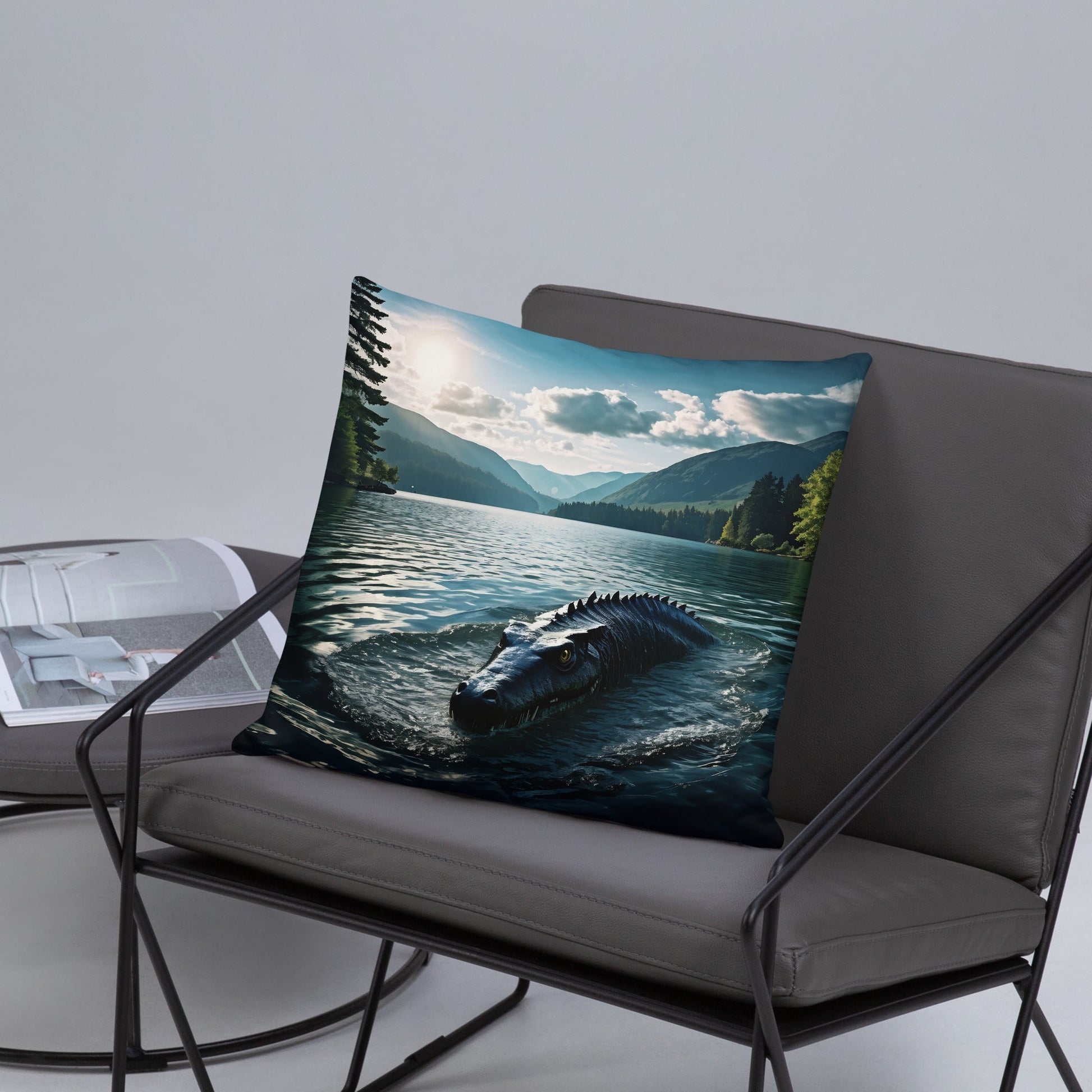Lake Monster Breeching Surface Basic Pillow - Pillows - Discovery Co.