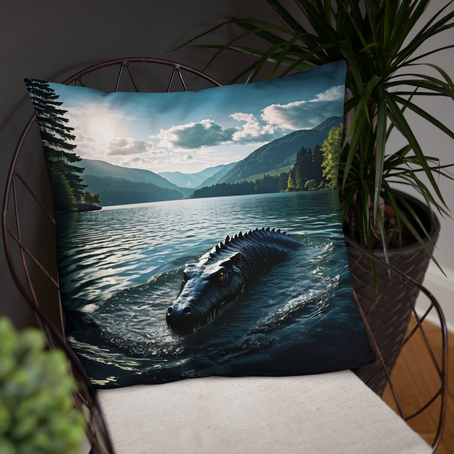 Lake Monster Breeching Surface Basic Pillow - Pillows - Discovery Co.
