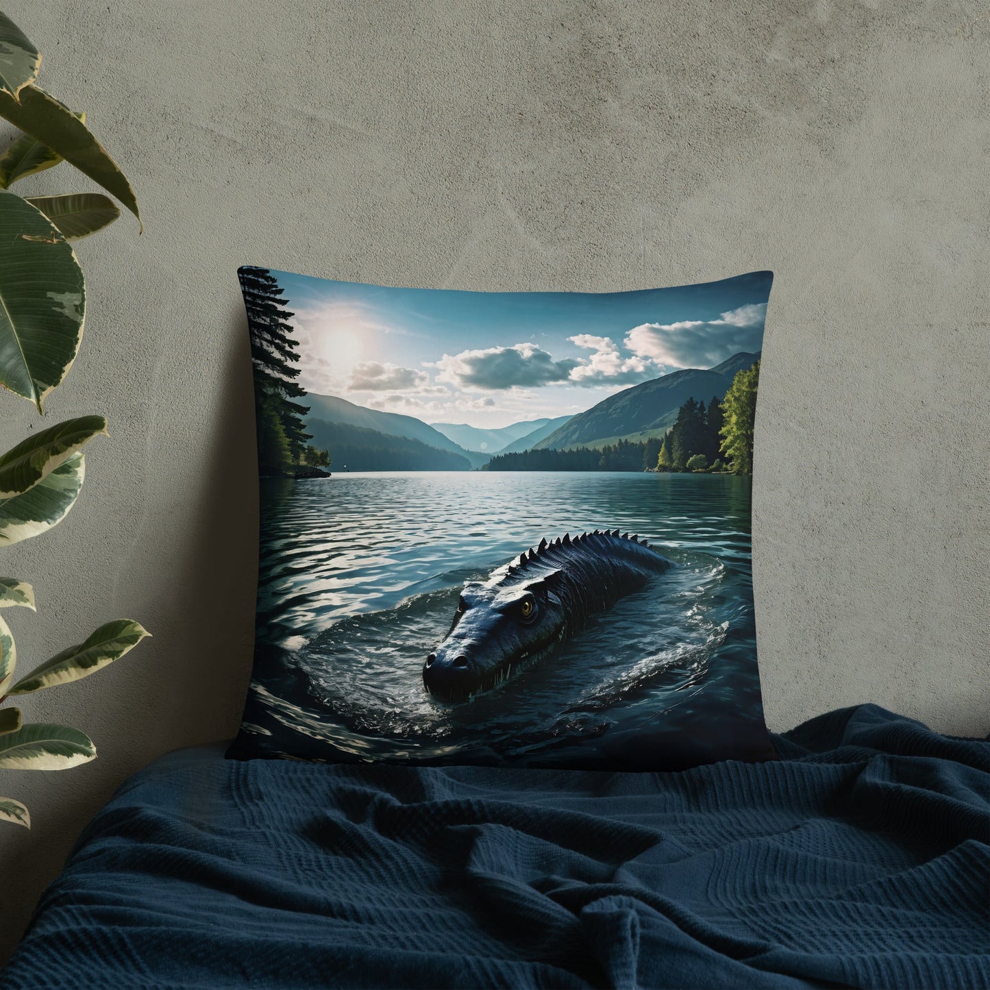 Lake Monster Breeching Surface Basic Pillow - Pillows - Discovery Co.