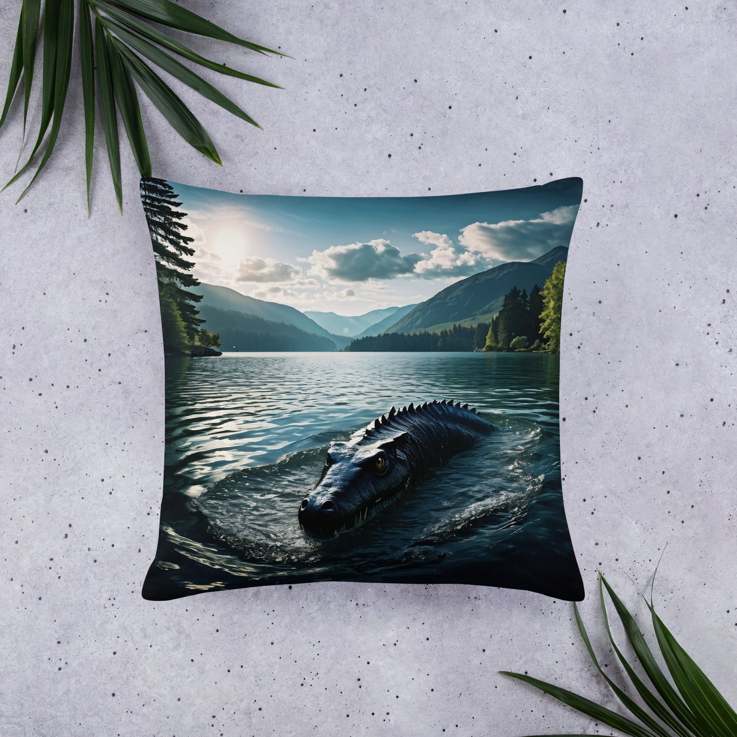 Lake Monster Breeching Surface Basic Pillow - Pillows - Discovery Co.