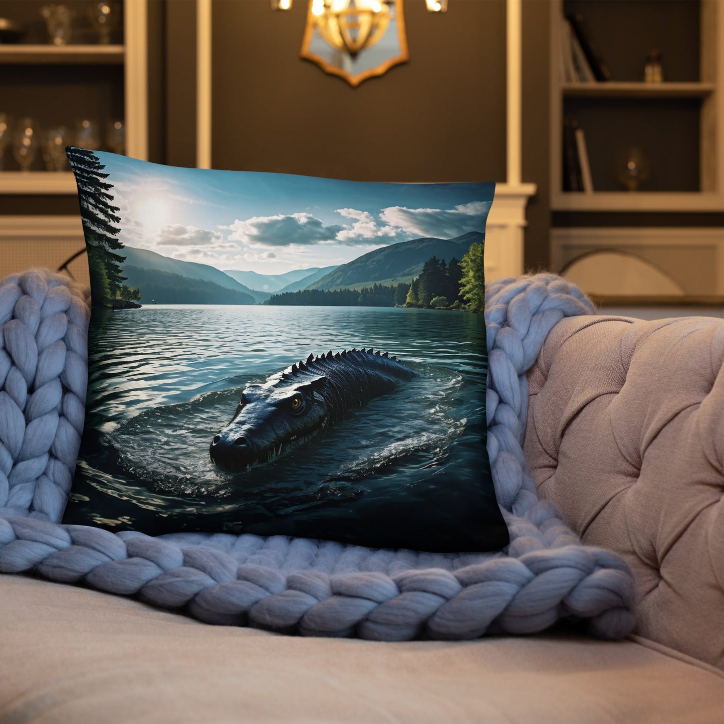 Lake Monster Breeching Surface Basic Pillow - Pillows - Discovery Co.