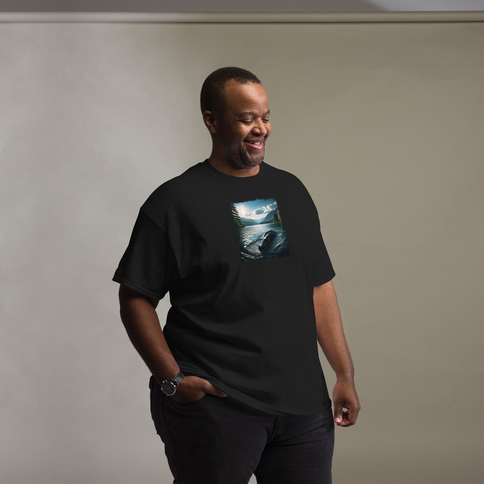 Lake Monster Breeching Surface Men's (Unisex) Classic Tee - Men's Shirts - Discovery Co.