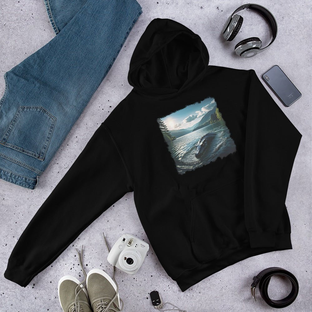 Lake Monster Breeching Surface Men's (Unisex) Hoodie - Hoodies - Discovery Co.