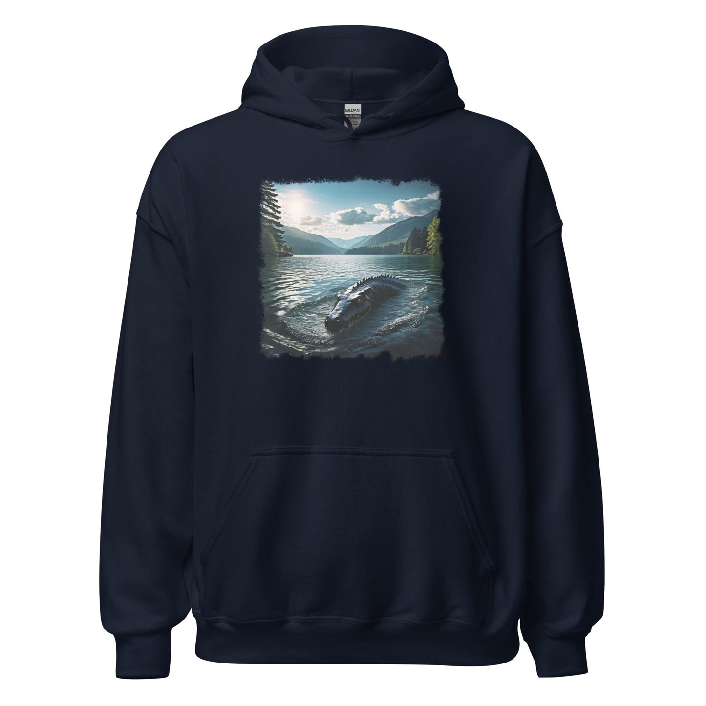 Lake Monster Breeching Surface Men's (Unisex) Hoodie - Hoodies - Discovery Co.