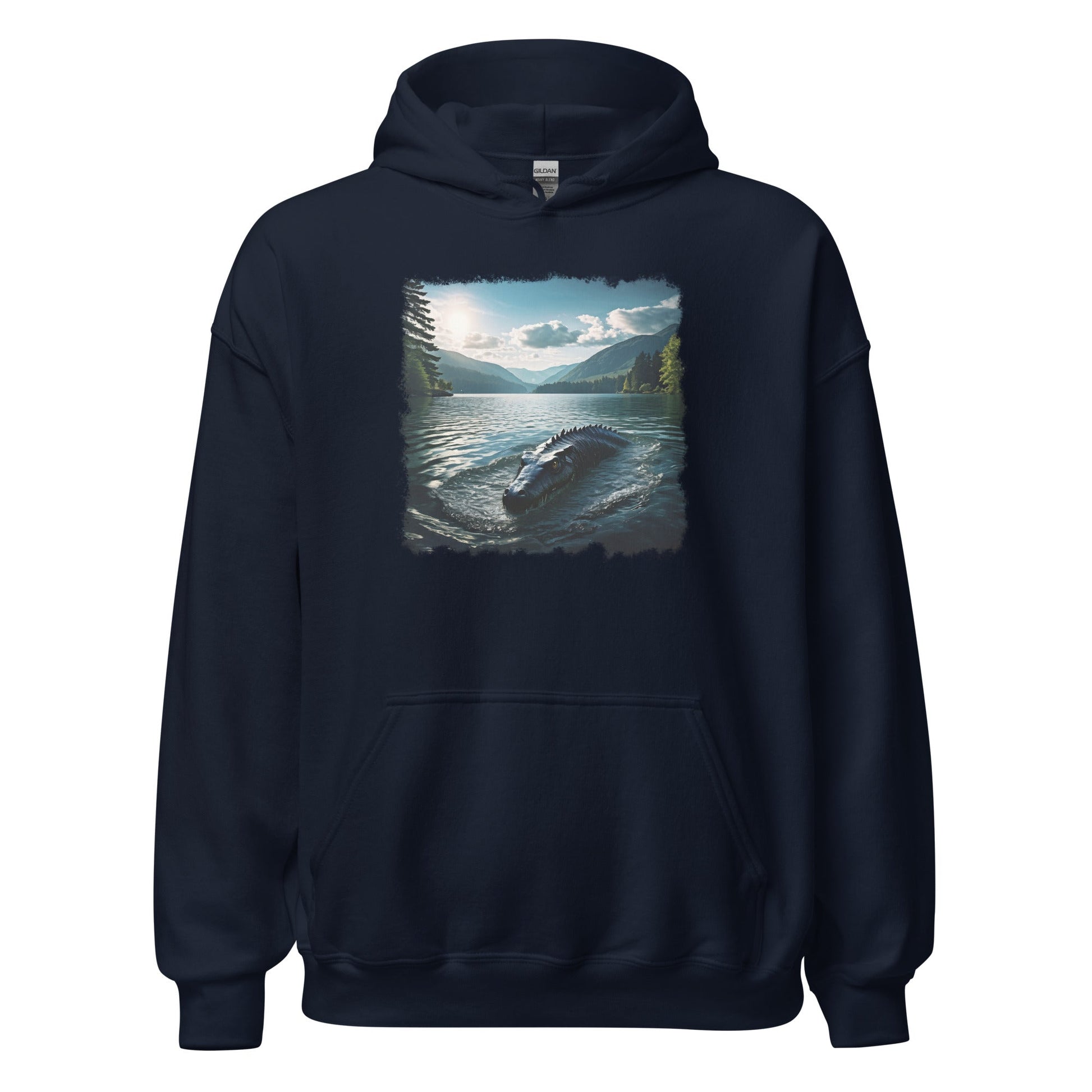 Lake Monster Breeching Surface Men's (Unisex) Hoodie - Hoodies - Discovery Co.