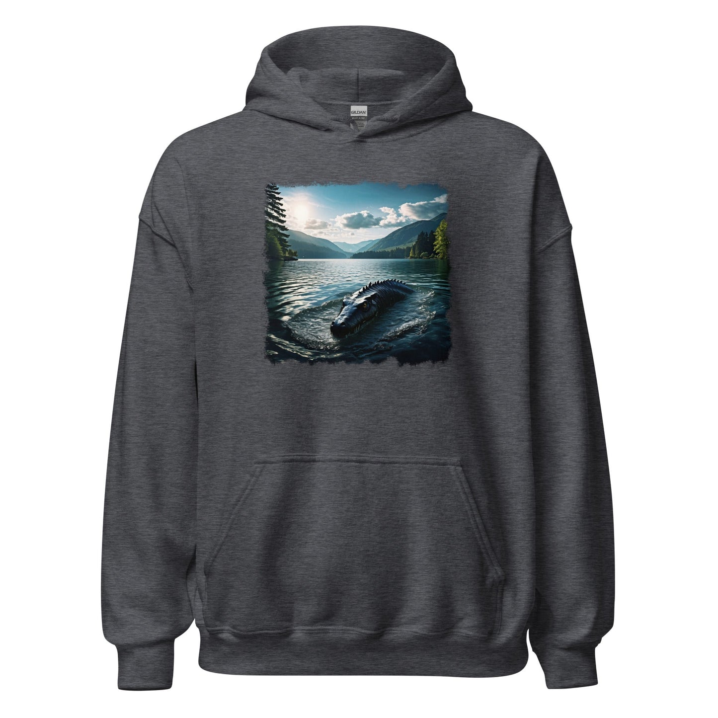 Lake Monster Breeching Surface Men's (Unisex) Hoodie - Hoodies - Discovery Co.