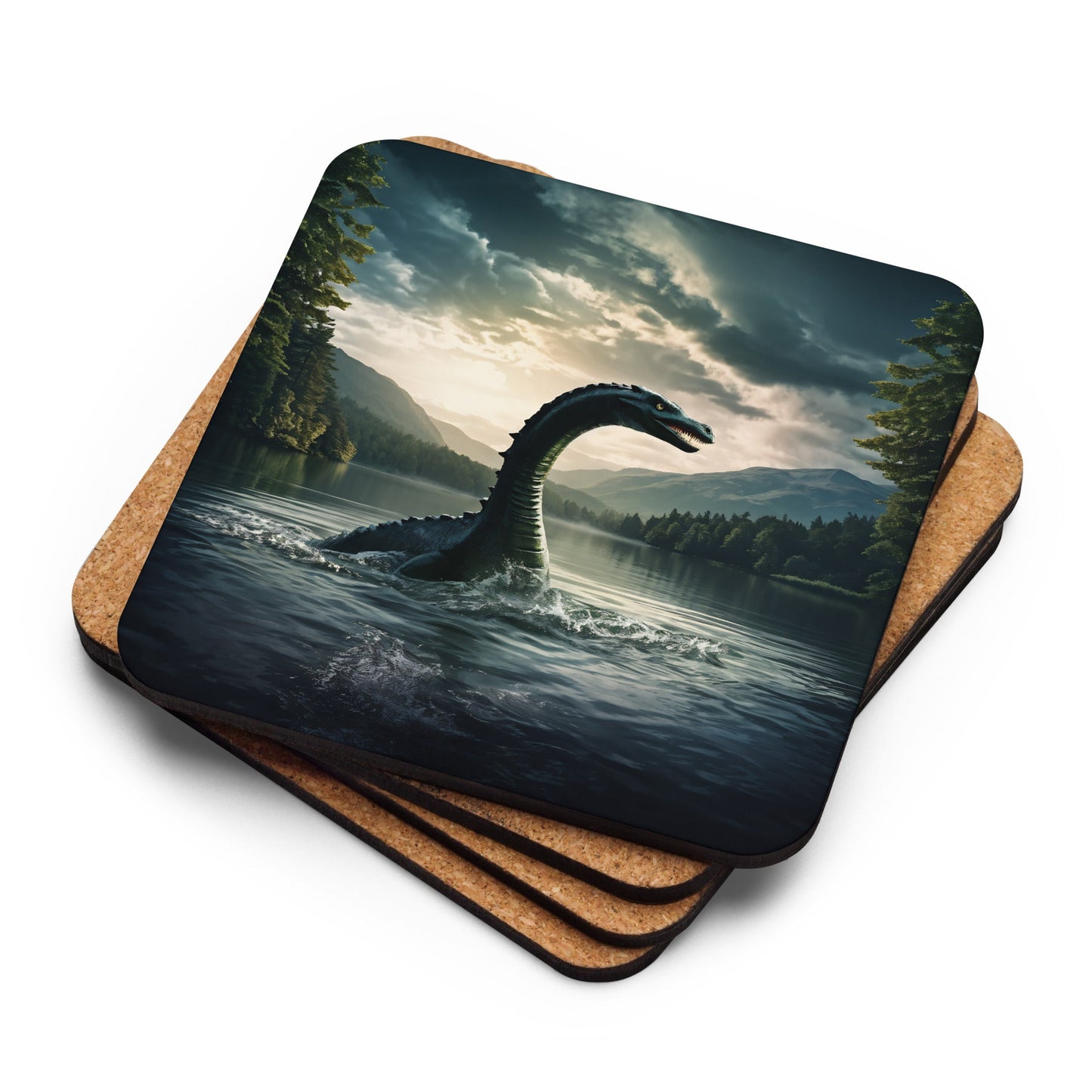 Lake Monster Cork - back Coaster - Coasters - Discovery Co.