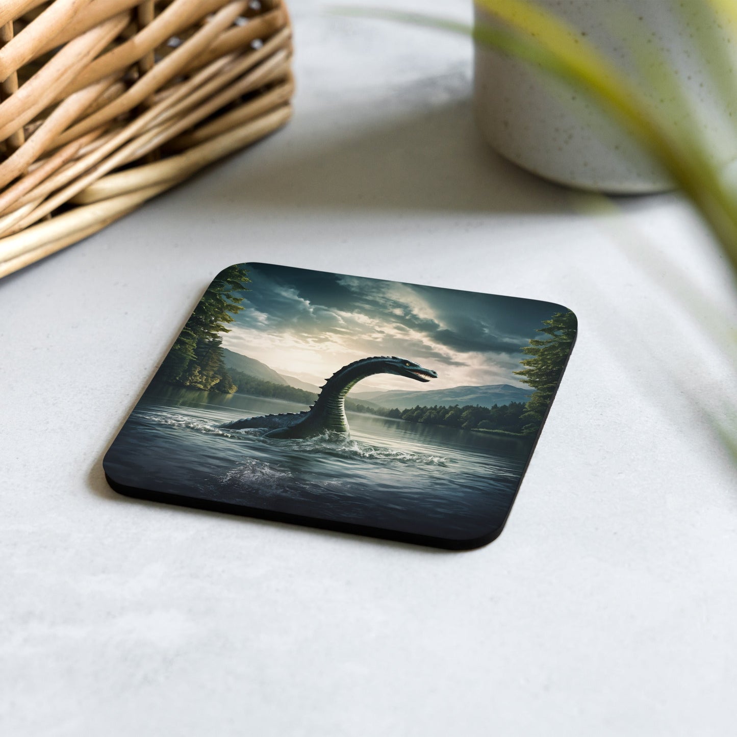 Lake Monster Cork - back Coaster - Coasters - Discovery Co.