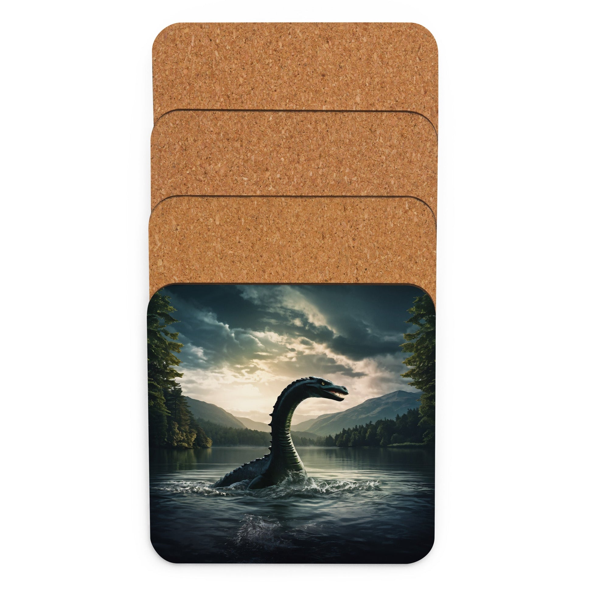 Lake Monster Cork - back Coaster - Coasters - Discovery Co.