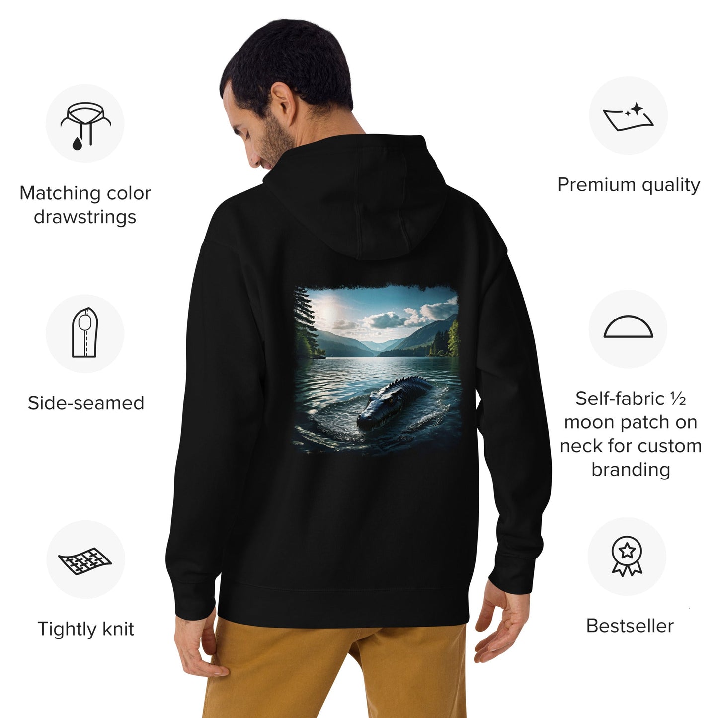 Lake Monster Dual Images Print Unisex Hoodie - Hoodies - Discovery Co.