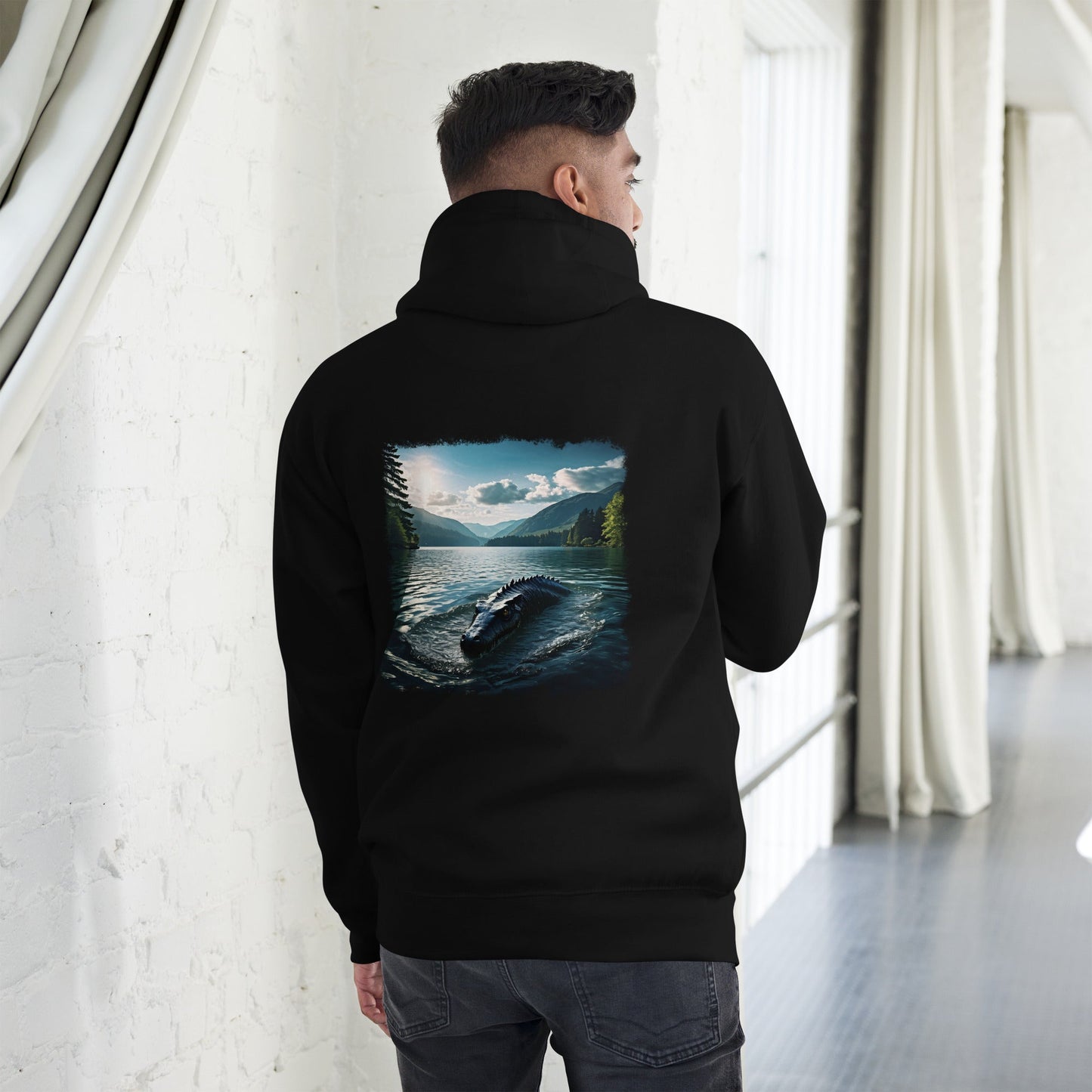 Lake Monster Dual Images Print Unisex Hoodie - Hoodies - Discovery Co.