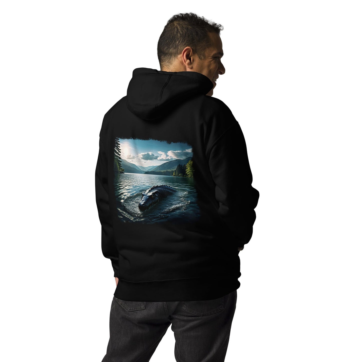 Lake Monster Dual Images Print Unisex Hoodie - Hoodies - Discovery Co.