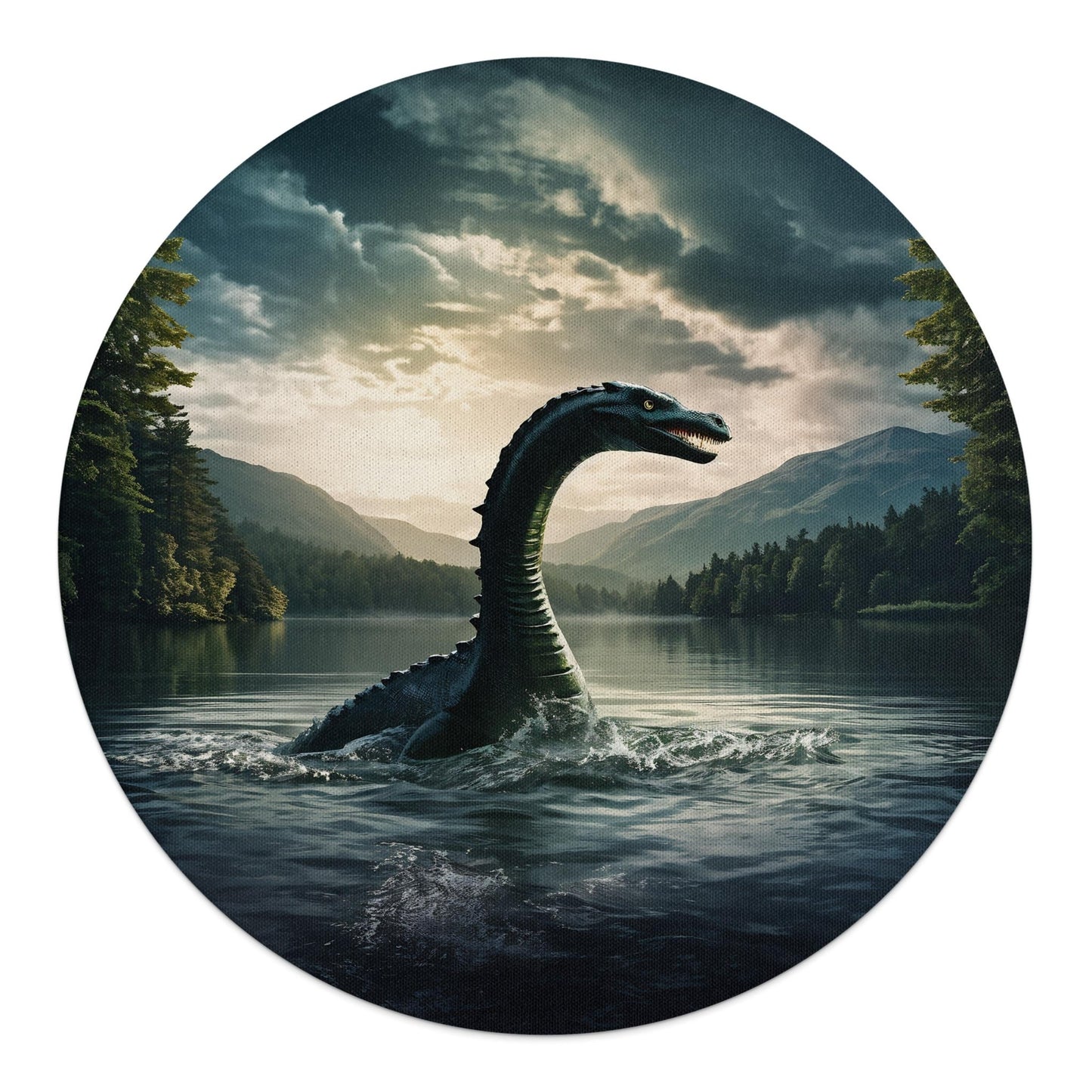 Lake Monster Round Mouse Pad - Physical Item - Discovery Co.