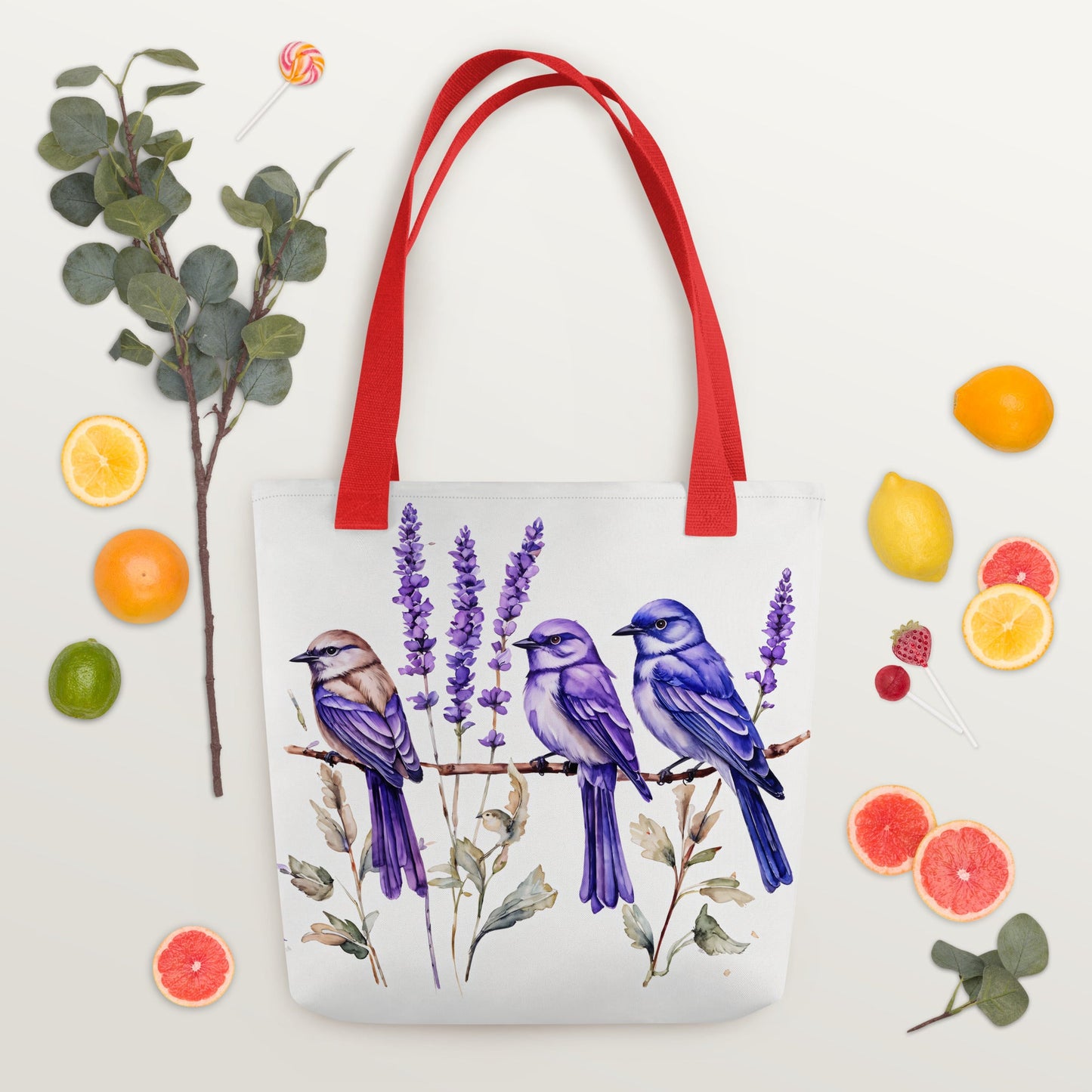 Lavender Watercolor Birds Tote Bag - Tote Bags - Discovery Co.