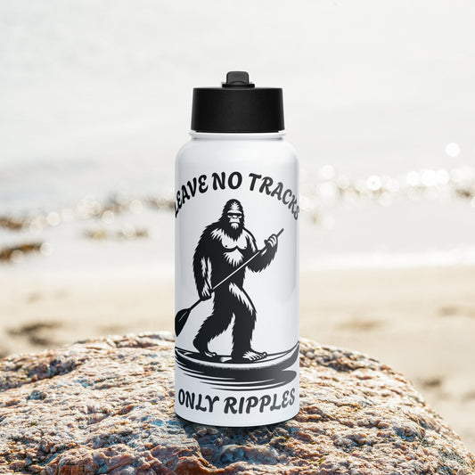 Leave No Tracks Only Ripples Stainless Steel Water Bottle With Straw Lid - Stainless Steel Water Bottle With Straw Lid - Discovery Co.