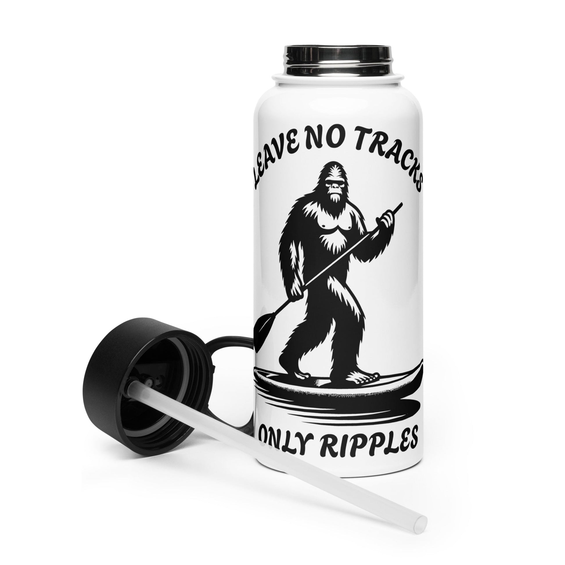 Leave No Tracks Only Ripples Stainless Steel Water Bottle With Straw Lid - Stainless Steel Water Bottle With Straw Lid - Discovery Co.
