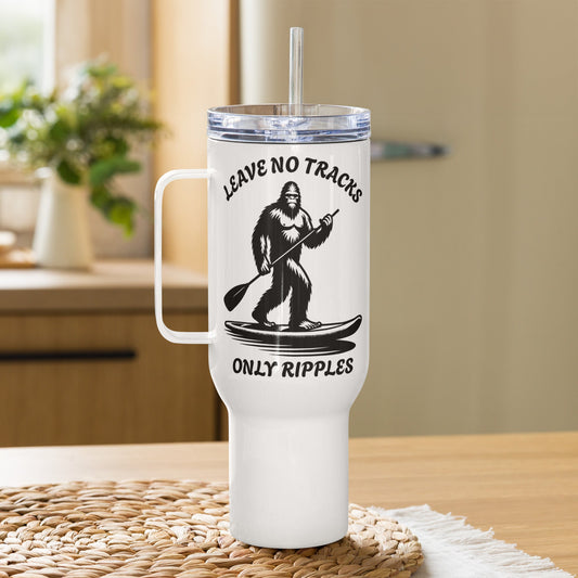 Leave No Tracks Only Ripples Travel Mug With Handle (25 oz and 40 oz) - Travel Mug - Discovery Co.