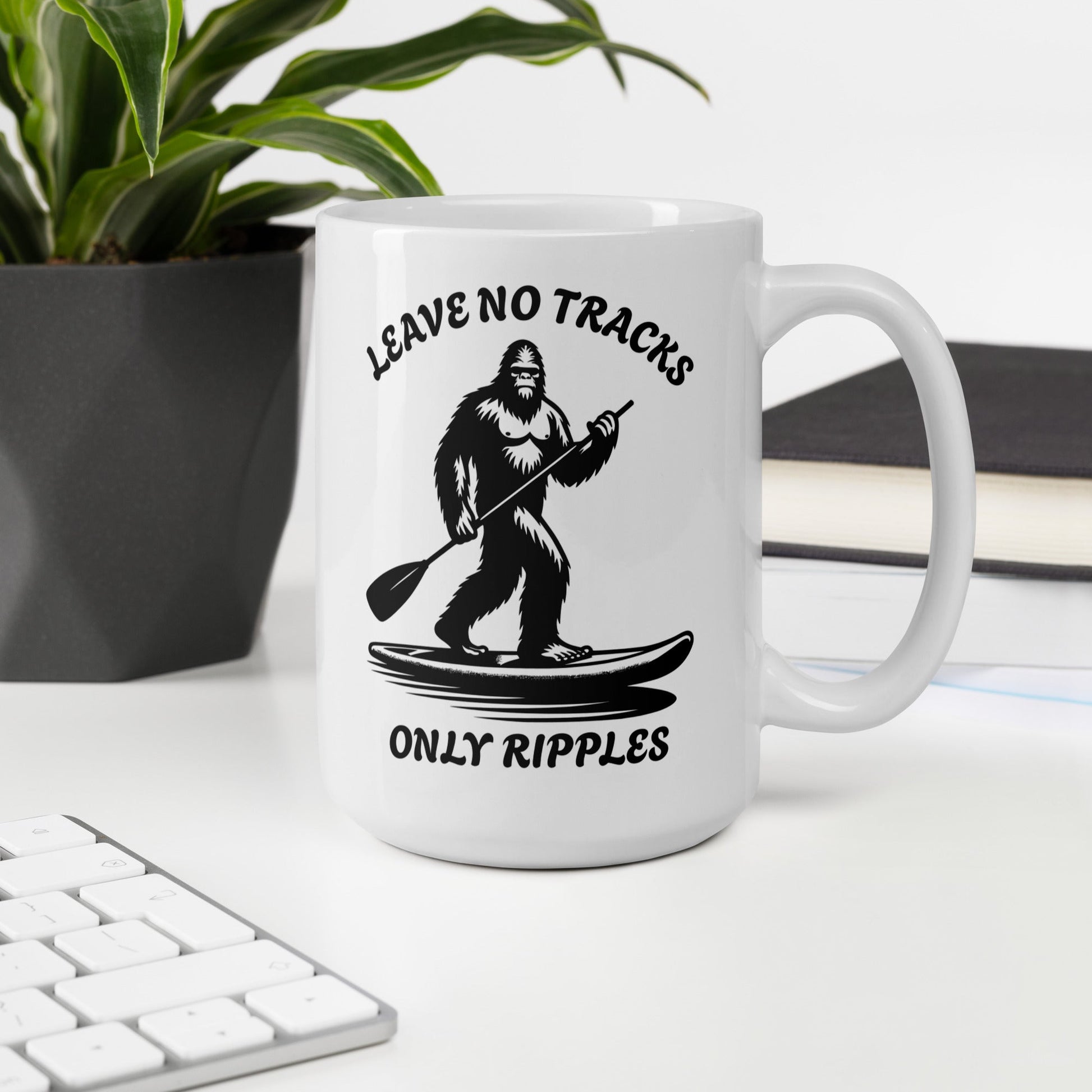 Leave No Tracks Only Ripples White Glossy Mug (11 oz, 15 oz, 20 oz) - Mugs - Discovery Co.