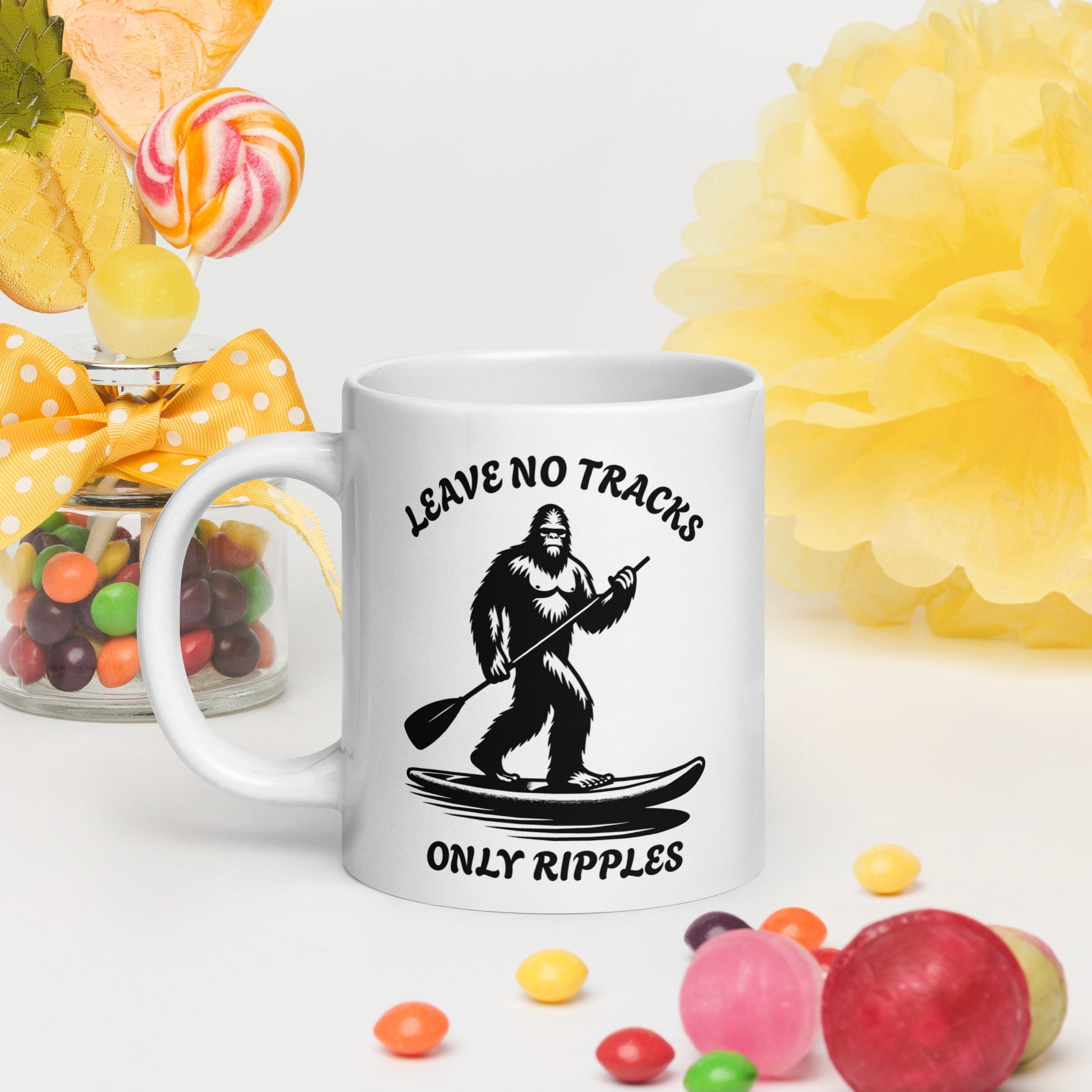 Leave No Tracks Only Ripples White Glossy Mug (11 oz, 15 oz, 20 oz) - Mugs - Discovery Co.